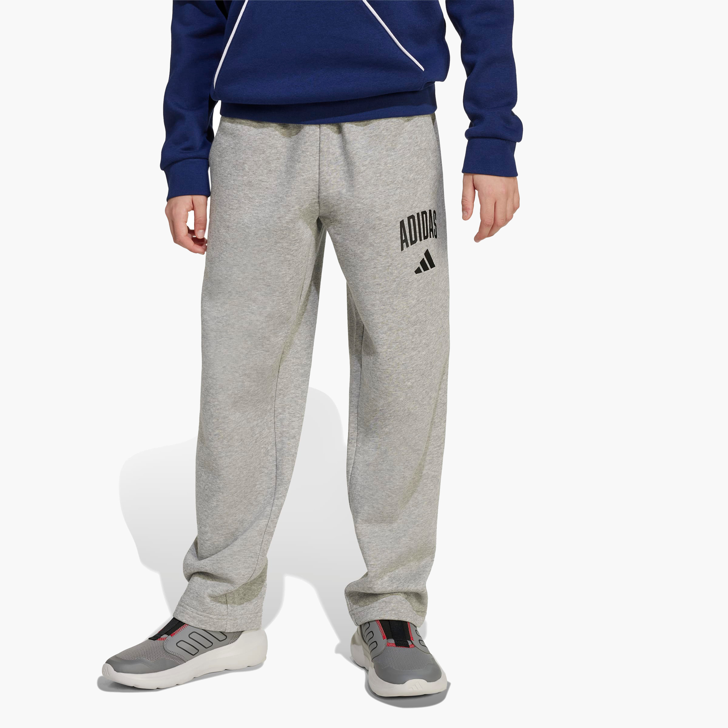 adidas Boys Track Pants with Logo Print - Elasticated Drawstring-boys-clothing-bottoms-joggersandtrackpants-image-1
