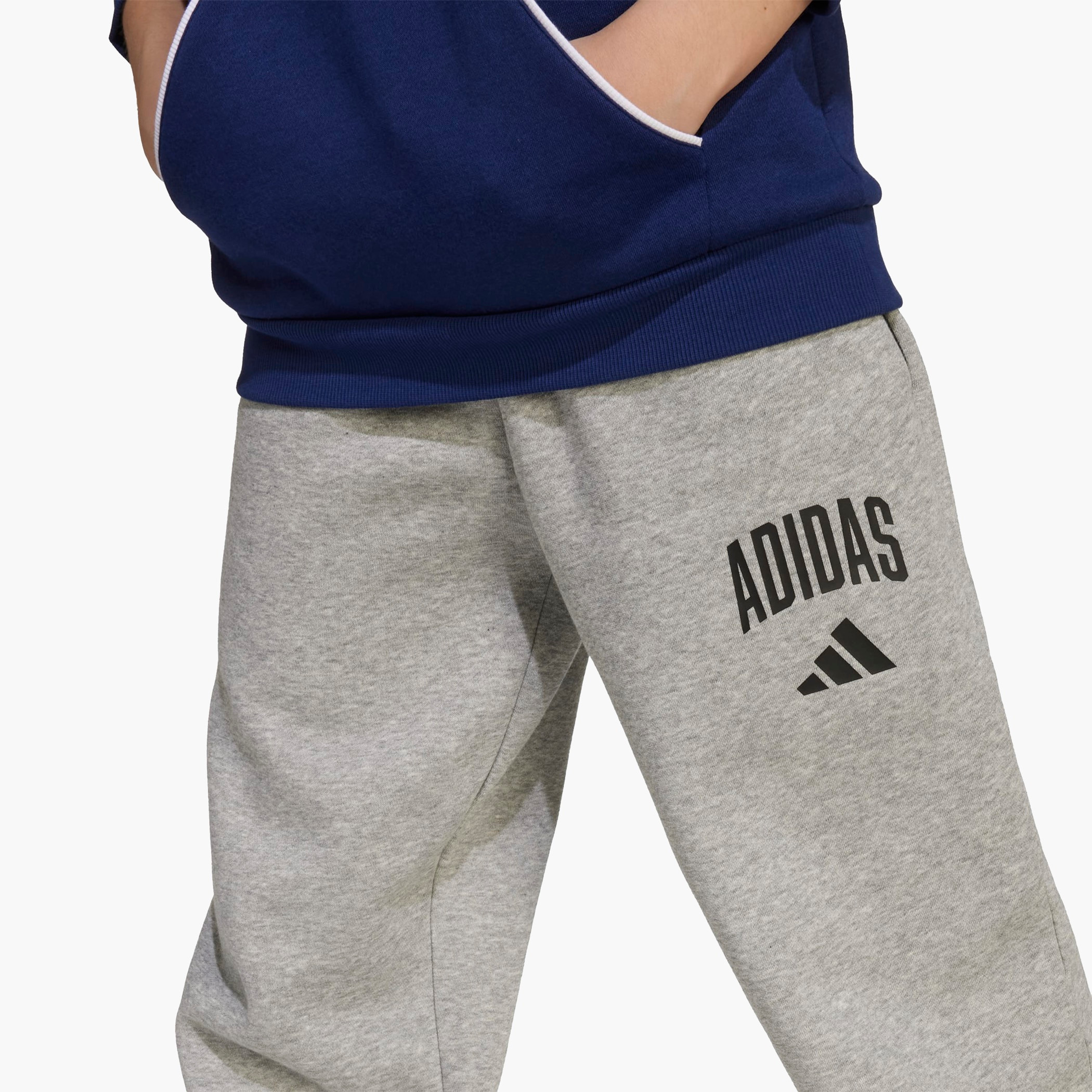 adidas Boys Track Pants with Logo Print - Elasticated Drawstring-boys-clothing-bottoms-joggersandtrackpants-image-4