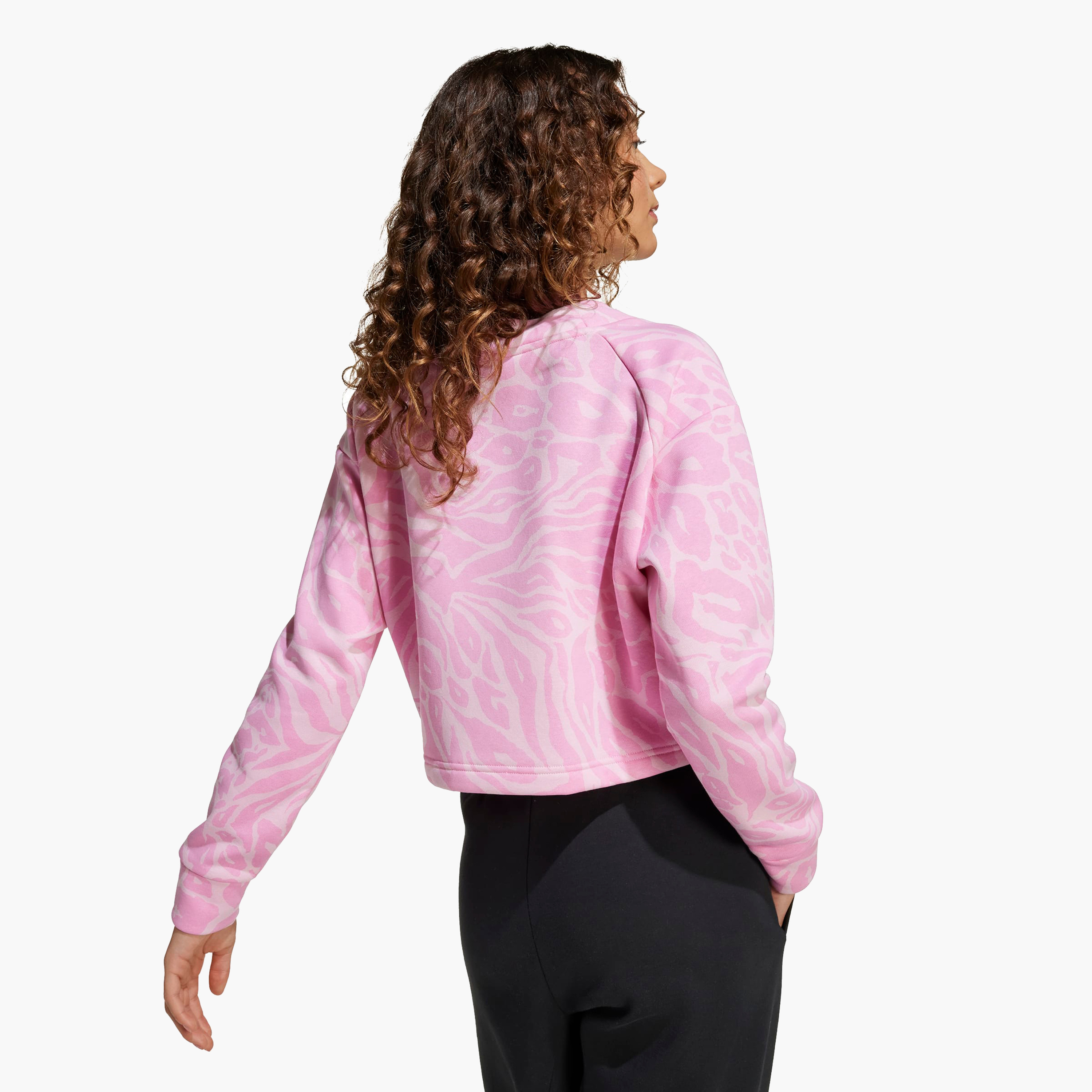 سويت شيرت بناتي بطبعات وياقة ضيقة وأكمام طويلة من أديداس-sports-girls-clothing-tops-image-5