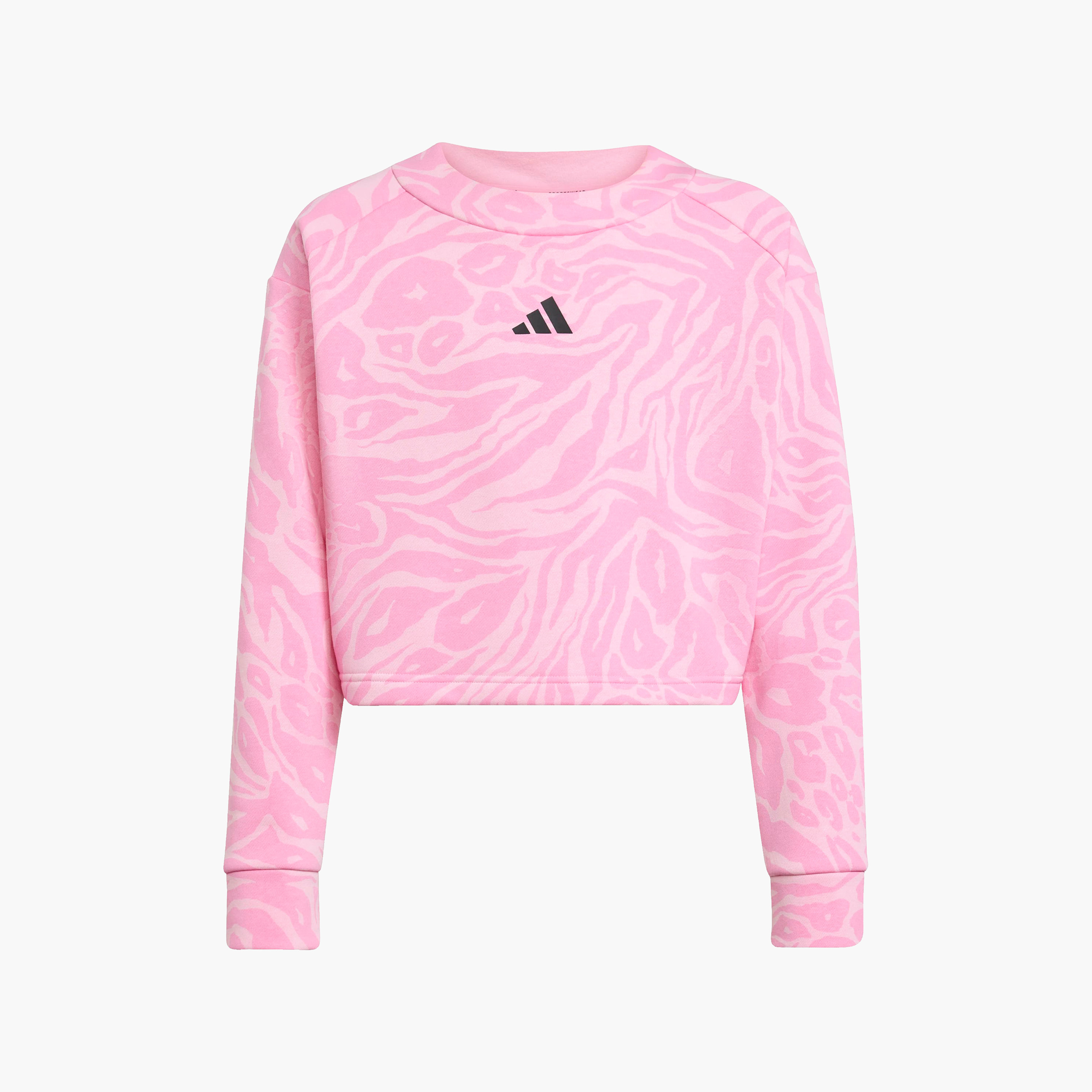 سويت شيرت بناتي بطبعات وياقة ضيقة وأكمام طويلة من أديداس-sports-girls-clothing-tops-image-1