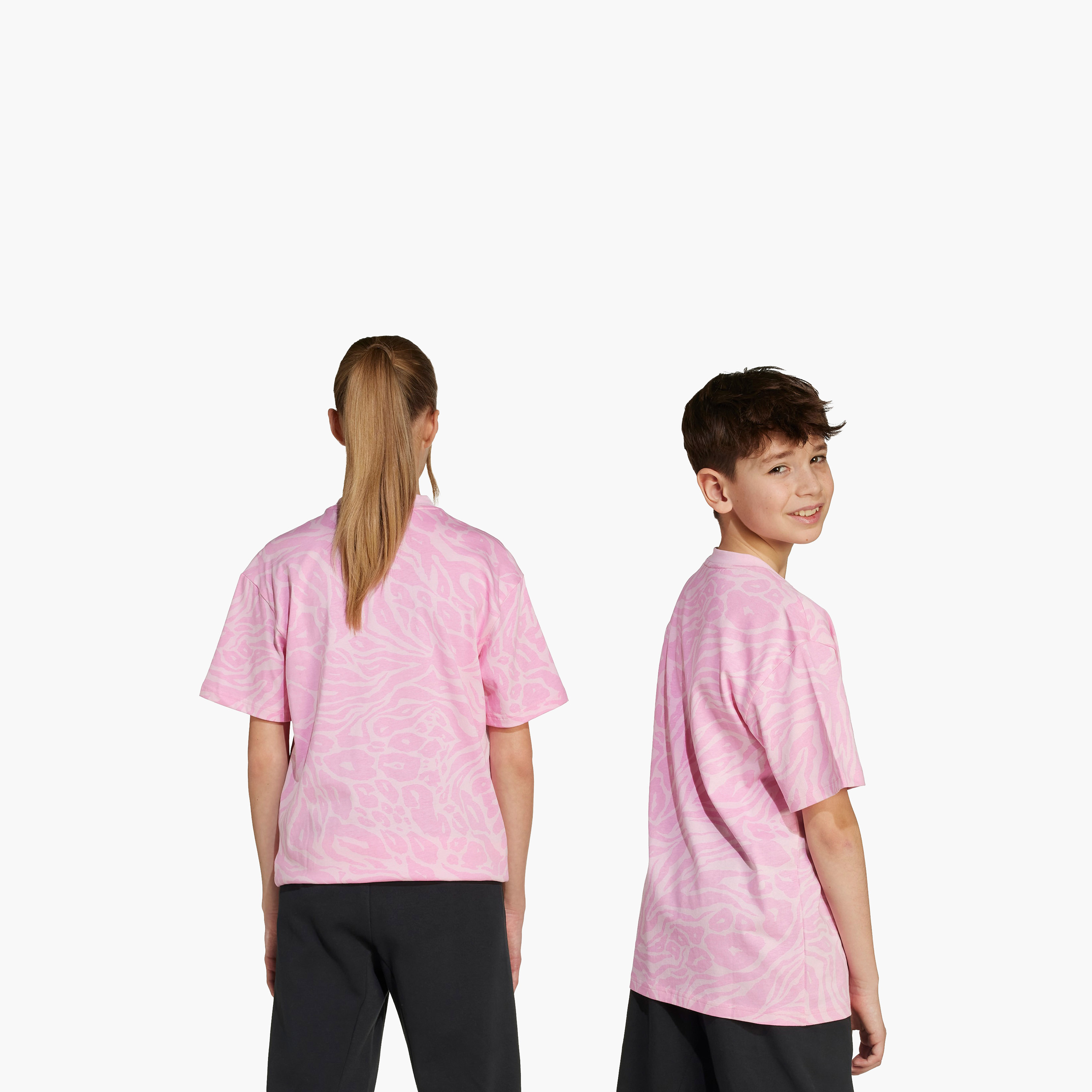 adidas Girls Crew Neck T-shirt with Animal Print - Cotton - Short Sleeves-sports-girls-clothing-tops-image-6