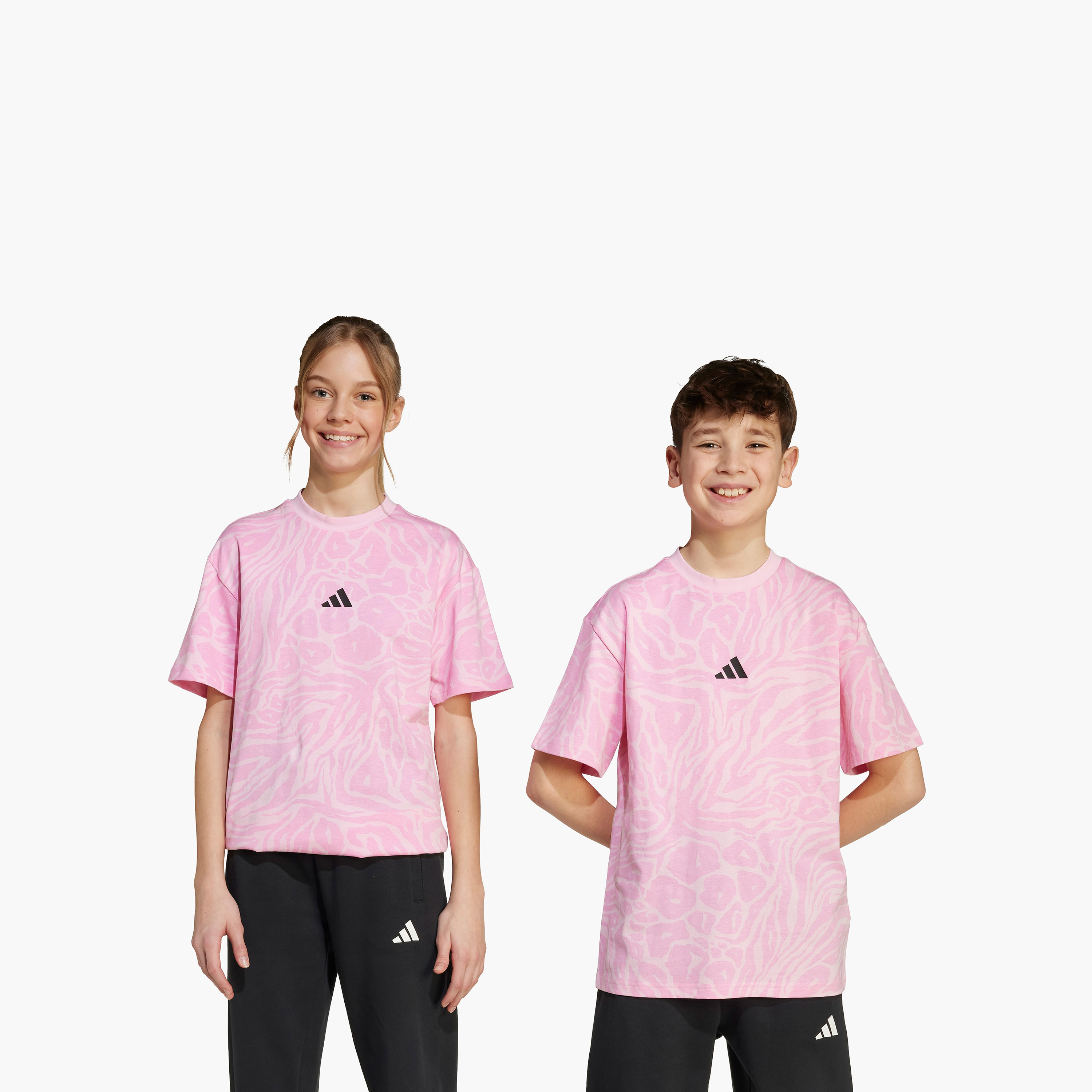 adidas Girls Crew Neck T-shirt with Animal Print - Cotton - Short Sleeves-sports-girls-clothing-tops-image-7