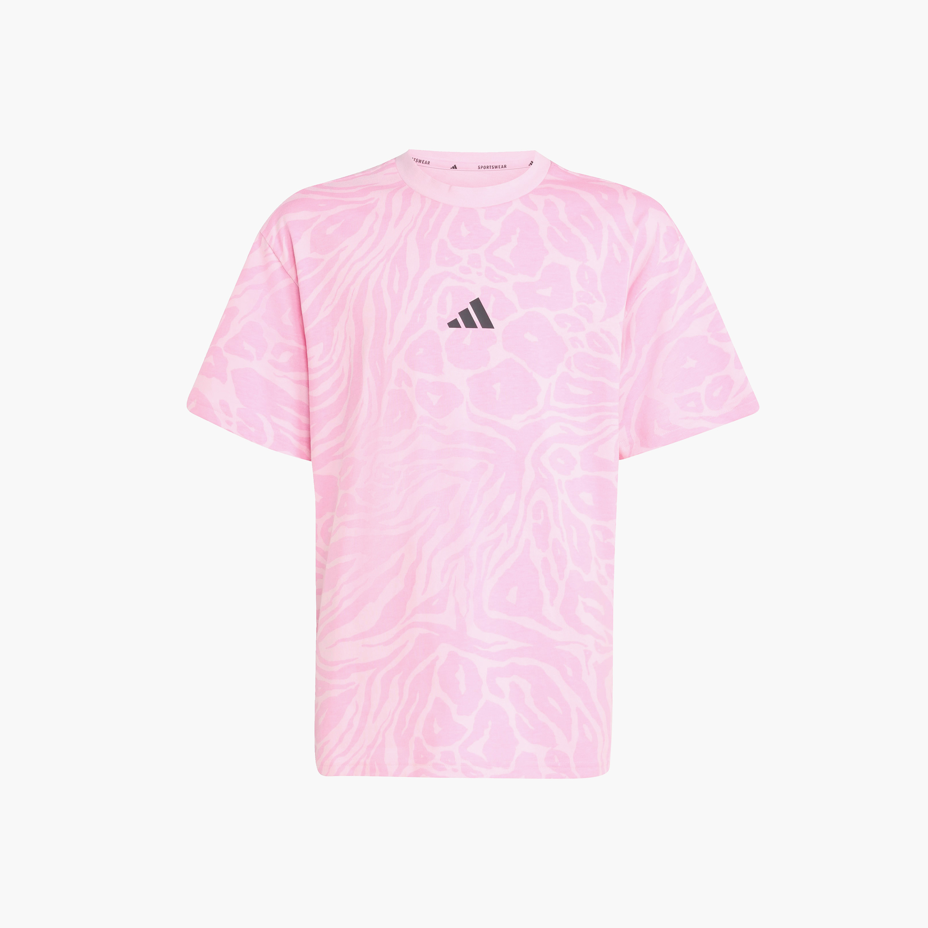 adidas Girls Crew Neck T-shirt with Animal Print - Cotton - Short Sleeves-sports-girls-clothing-tops-image-8