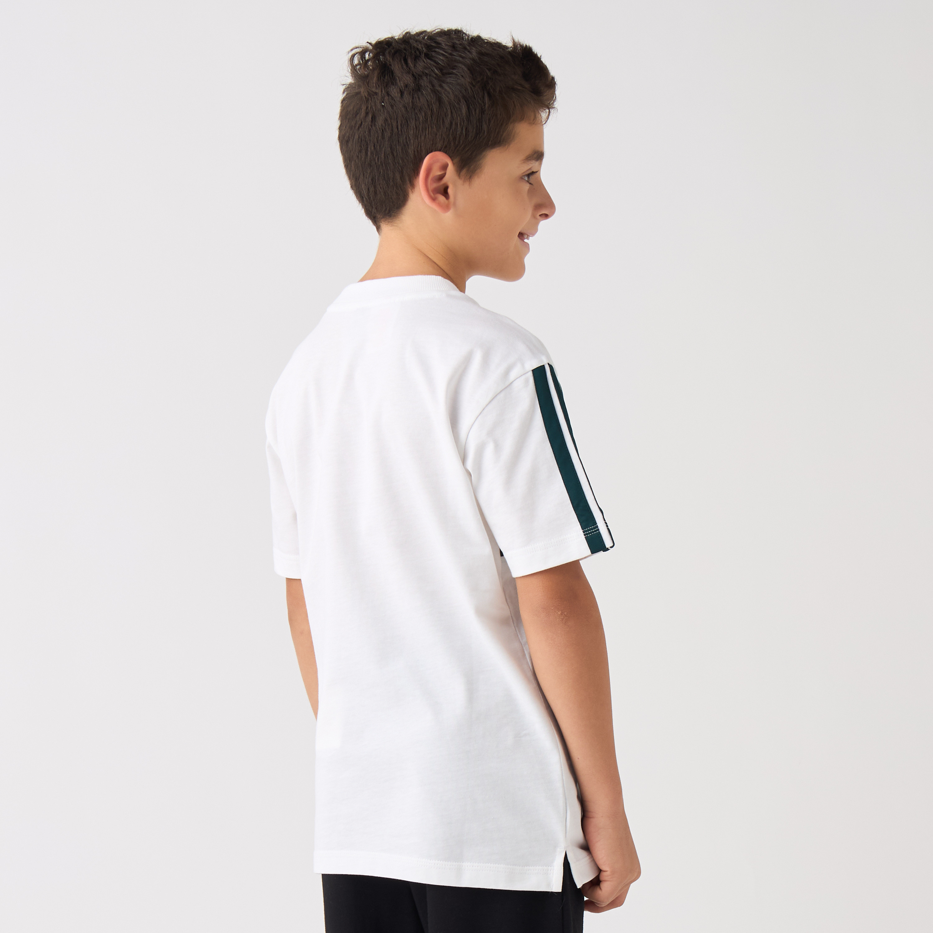 adidas Crew Neck Short Sleeve T-shirt with Stripes-boys-clothing-sportswear-tops-image-3