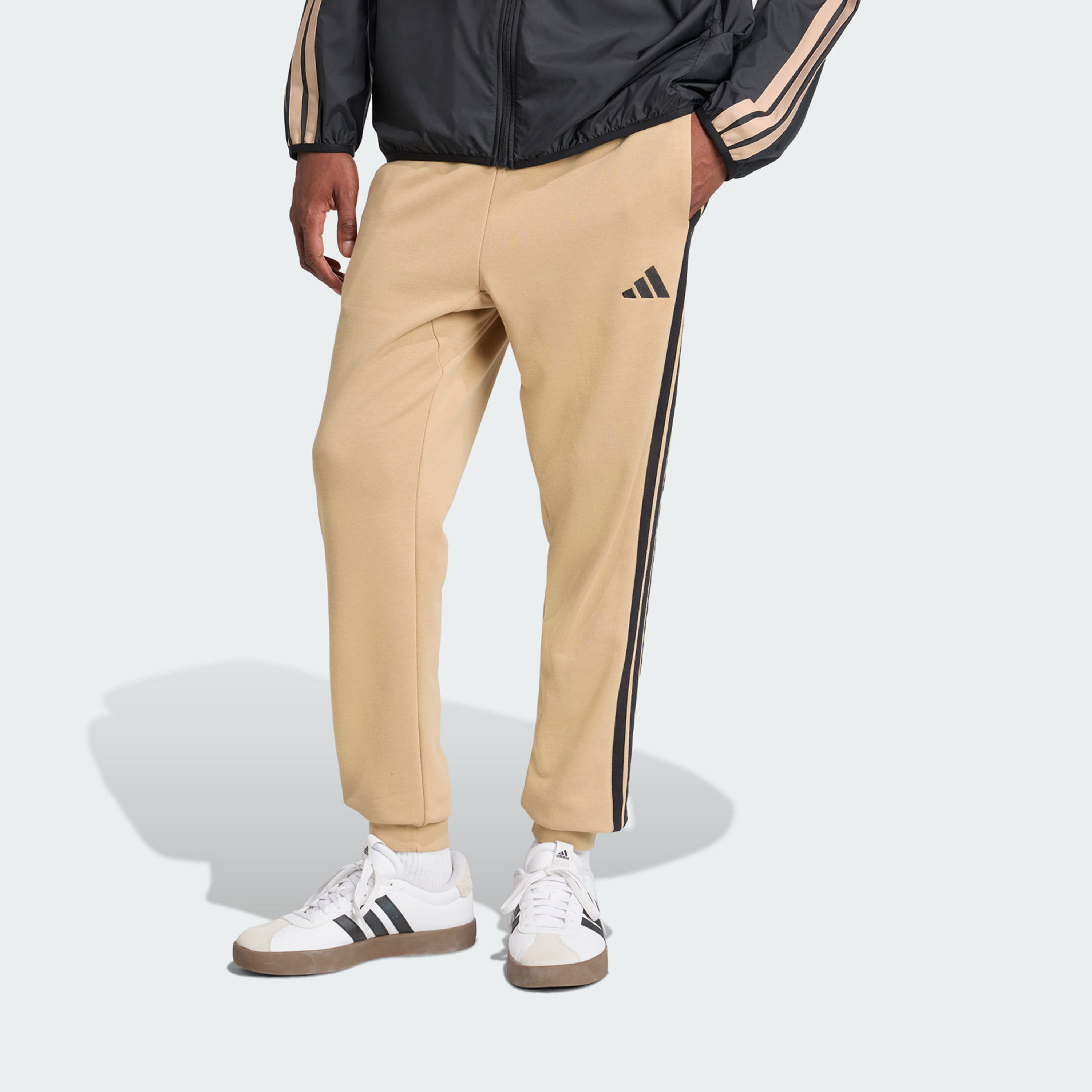 أديداس - بنطال رياضي رجالي اسينشال 3 خطوط تيري فرنسي JX0724 | OE-sports-men-clothing-bottoms-image-1