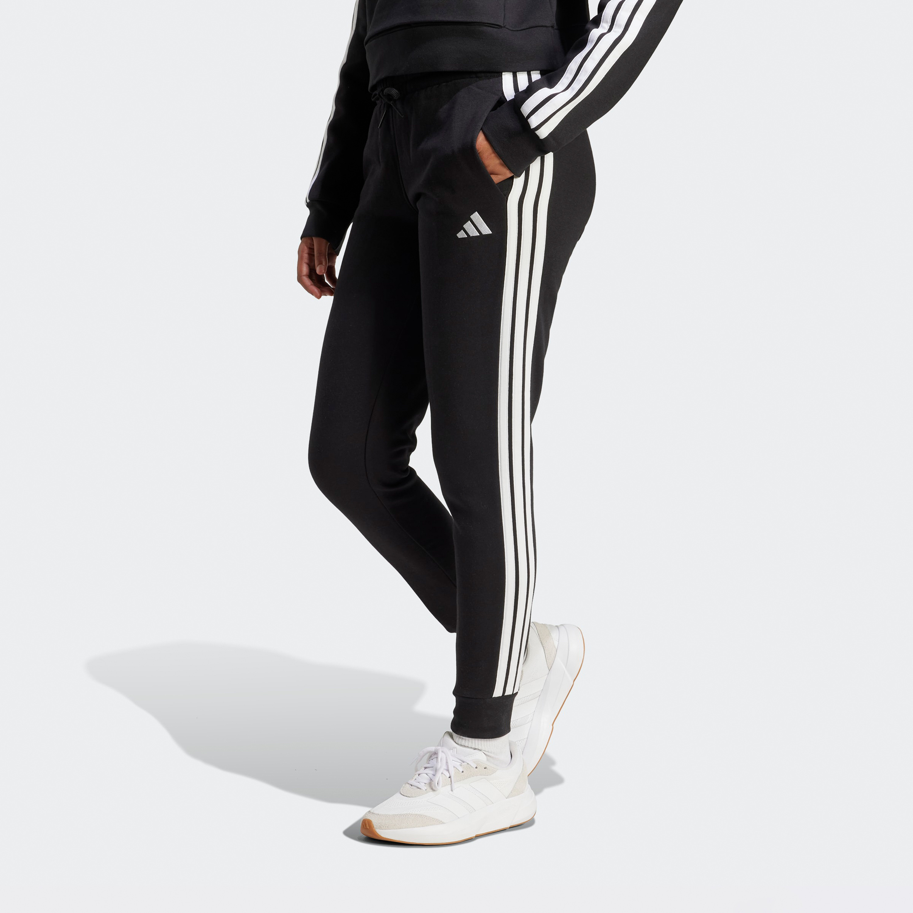 adidas Women Essentials 3-Stripes Fleece Slim Joggers-women-clothing-bottoms-joggers-image-1