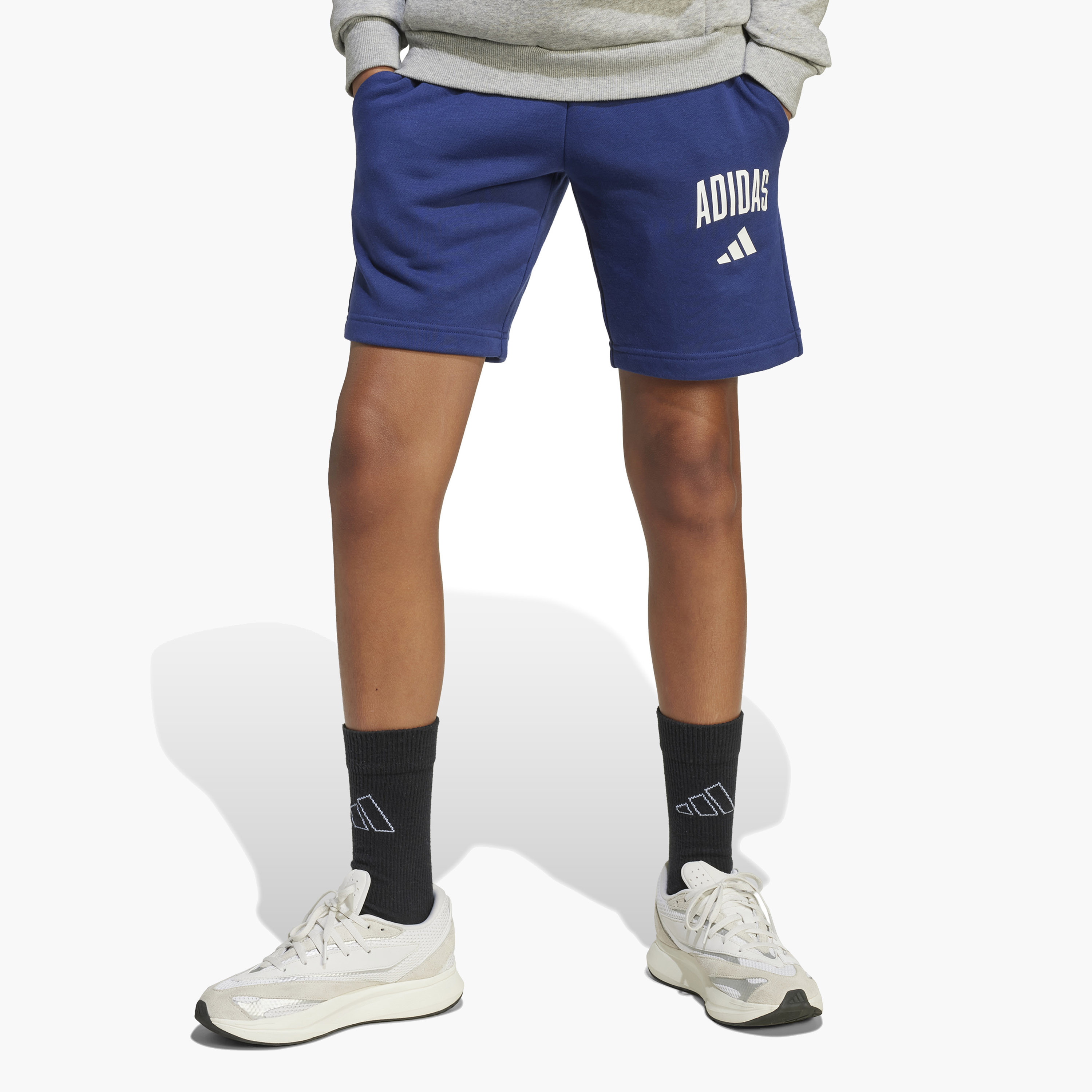 adidas Boys Shorts with Logo Print - Cotton Blend - Elastic-sports-boys-clothing-bottoms-shorts-image-1