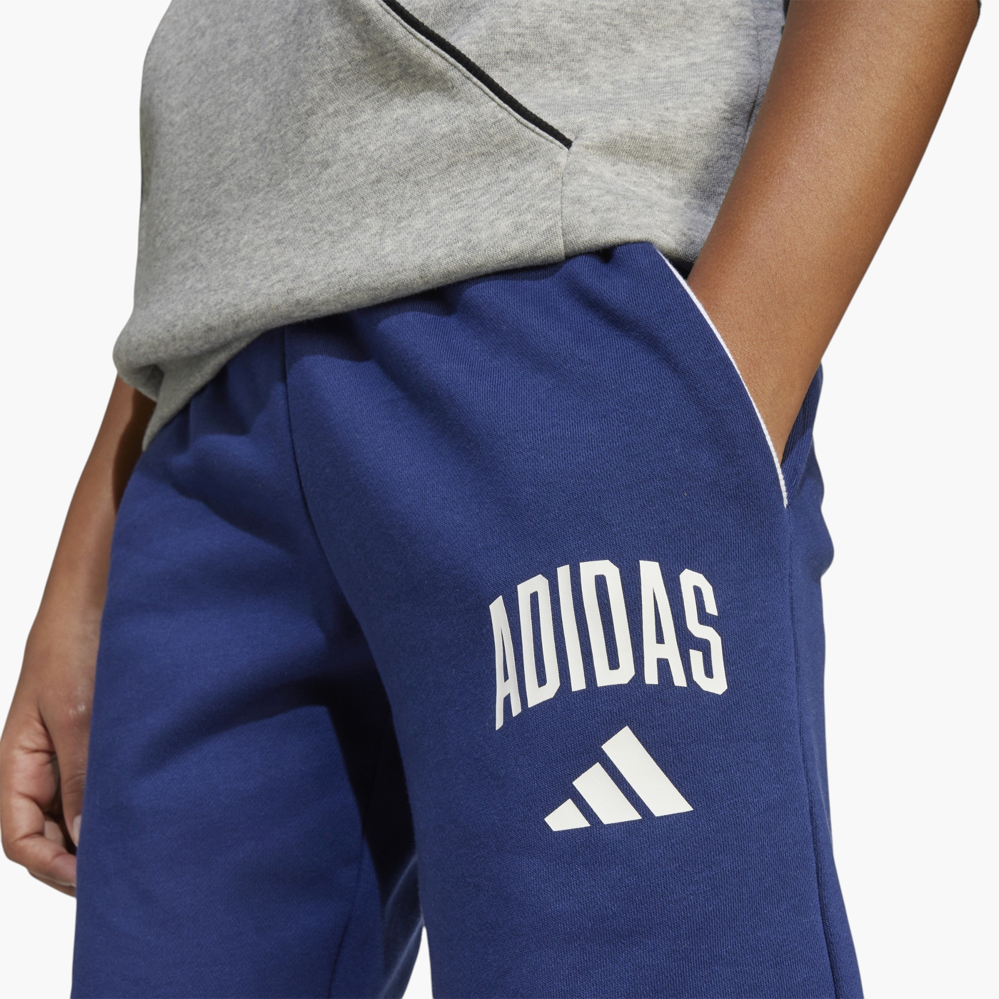 adidas Boys Shorts with Logo Print - Cotton Blend - Elastic-sports-boys-clothing-bottoms-shorts-image-5