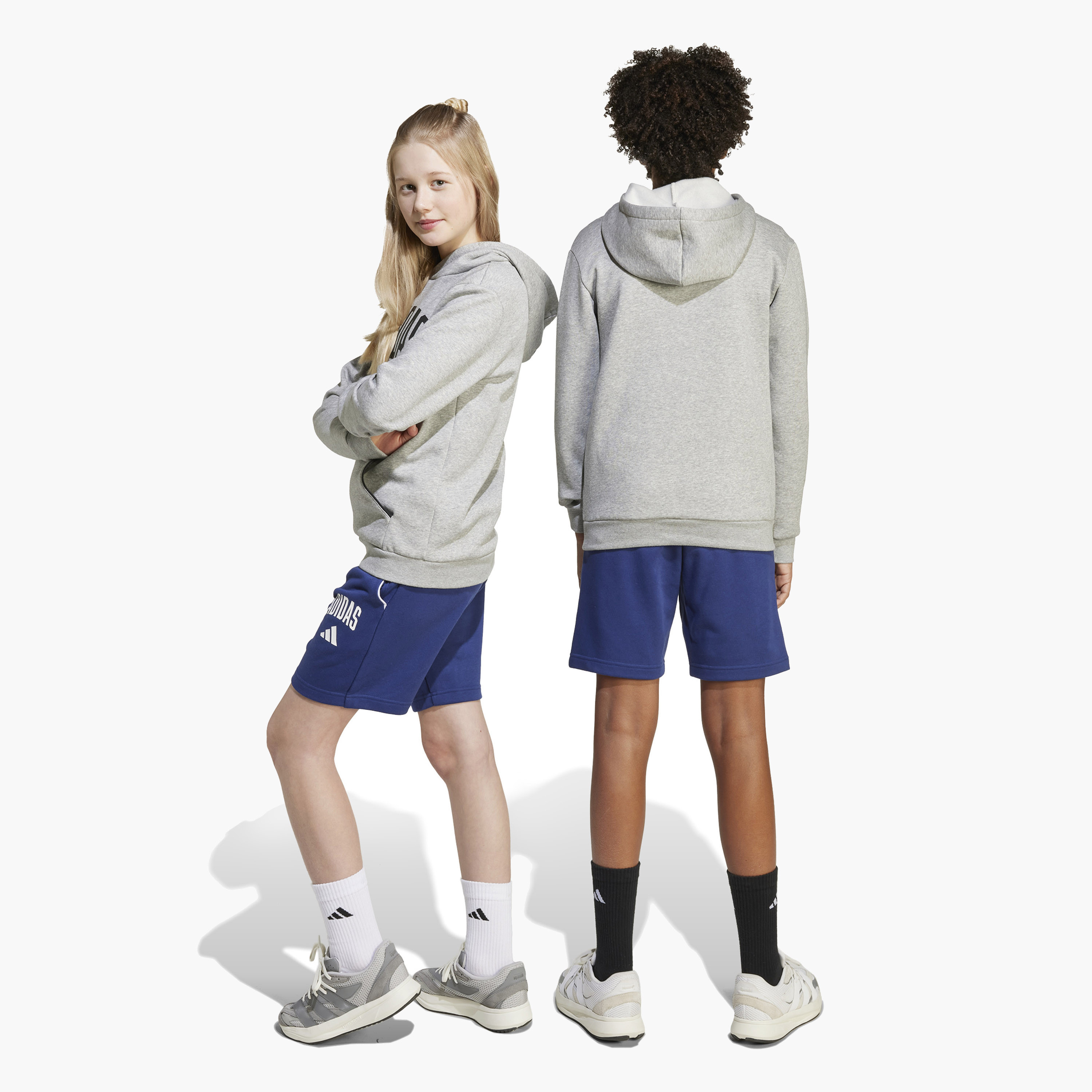 adidas Boys Shorts with Logo Print - Cotton Blend - Elastic-sports-boys-clothing-bottoms-shorts-image-6
