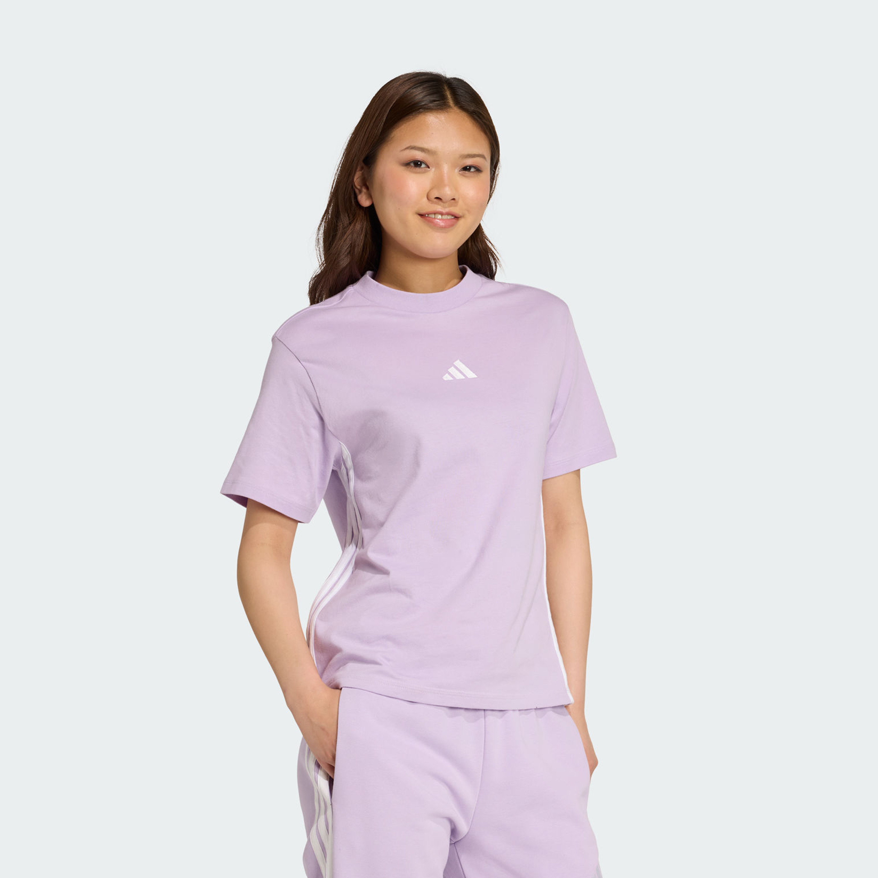 adidas Women's Essentials 3-Stripes Cotton T-Shirt JX7619 | OE-women-clothing-tshirts-image-2