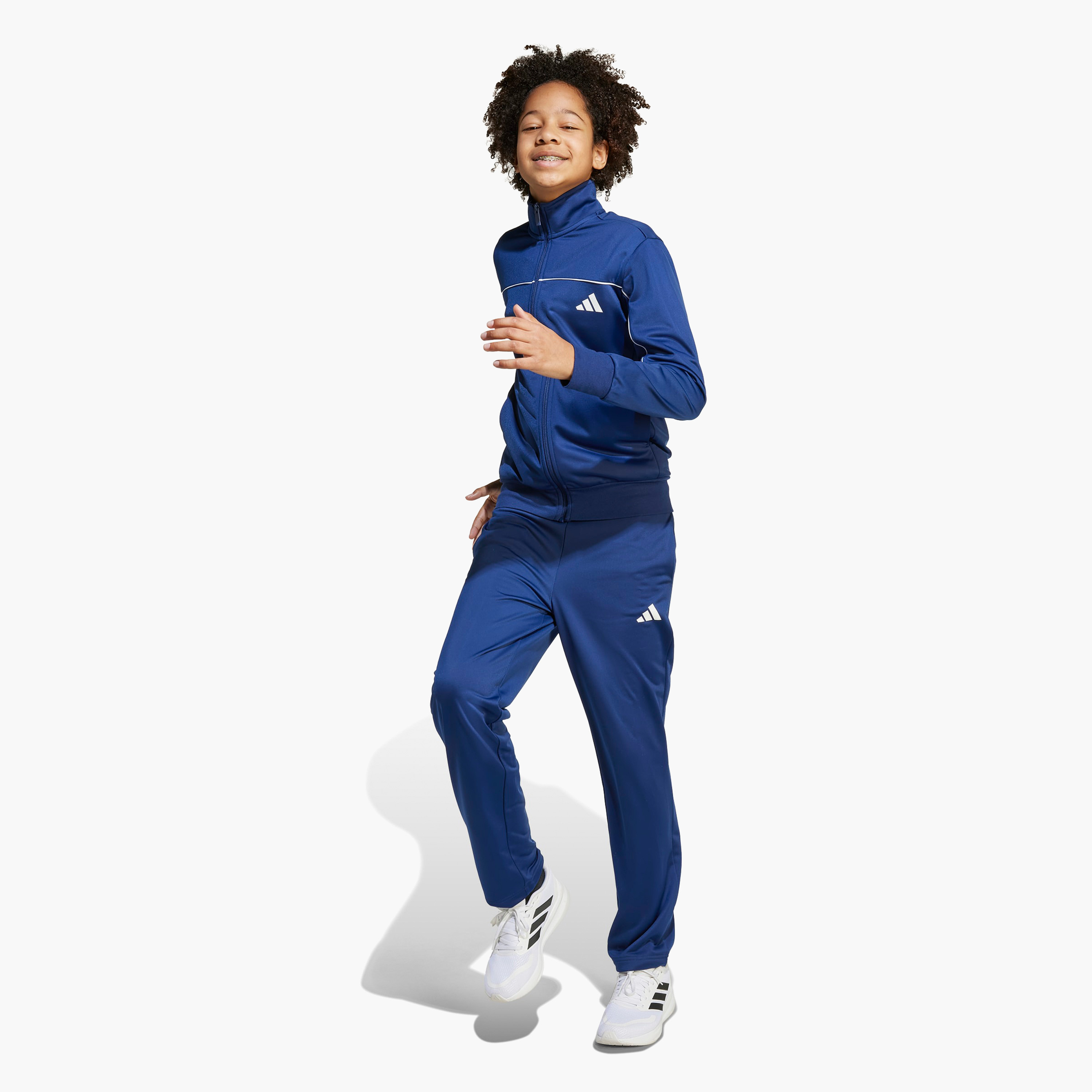 adidas Boys Jacket and Track Pants Set with Logo Print - Long Sleeves - High Neck-boys-clothing-setsandcoords-image-3