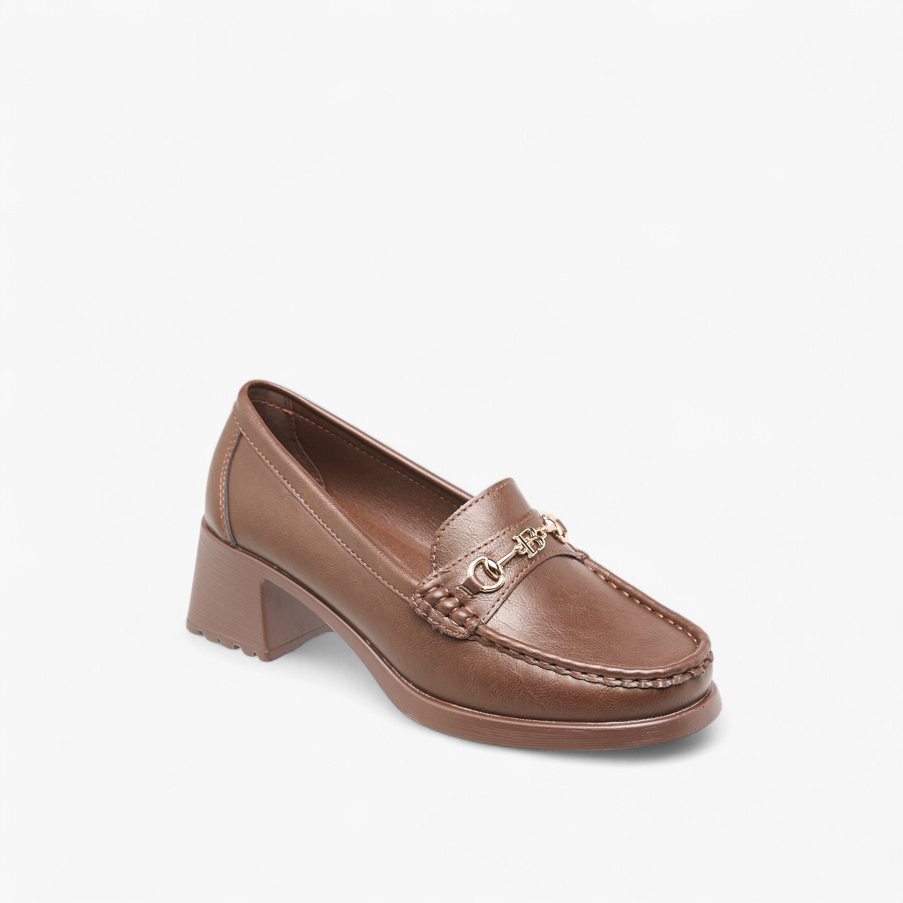 Flora Bella Metal Accent Slip-On Loafers with Block Heels-women-shoes-heels-image-2