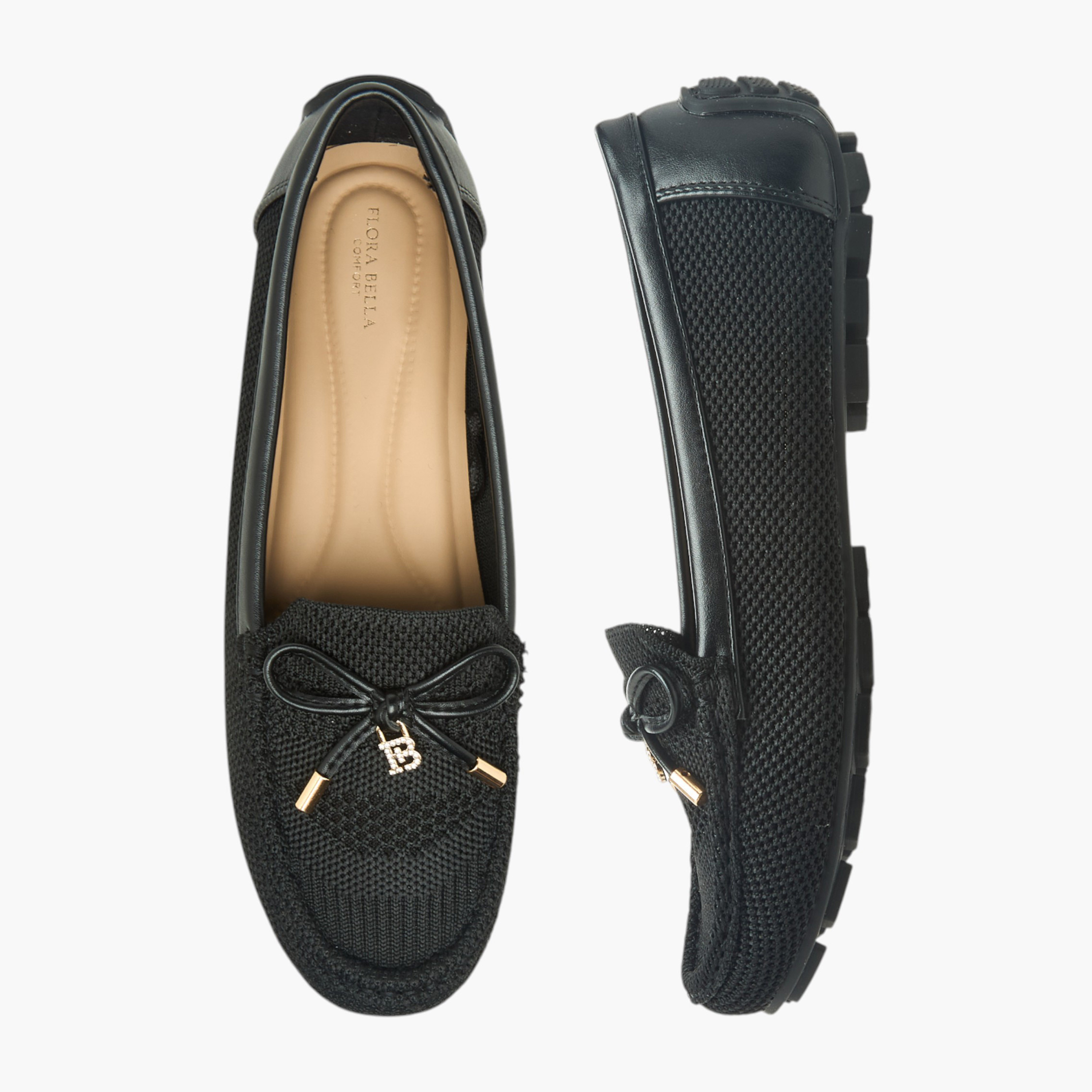 حذاء موكاسين بتفاصيل حياكة للنساء من فلورا بيلا-women-shoes-flats-moccasins-image-1