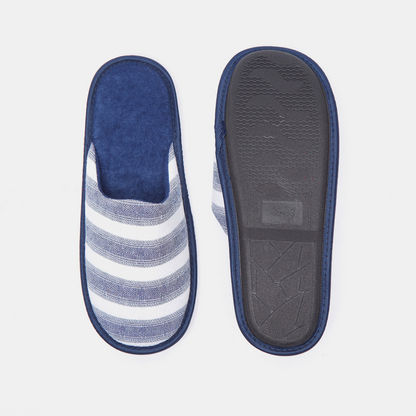 Striped Slip-On Bedroom Slippers