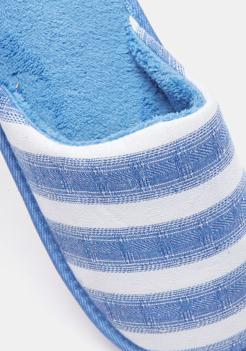 Striped Slip-On Bedroom Slippers-Men%27s Bedrooms Slippers-image-3