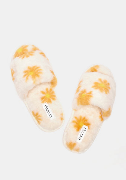 Cozy Printed Slip-On Bedroom Slippers-Women%27s Bedroom Slippers-image-1