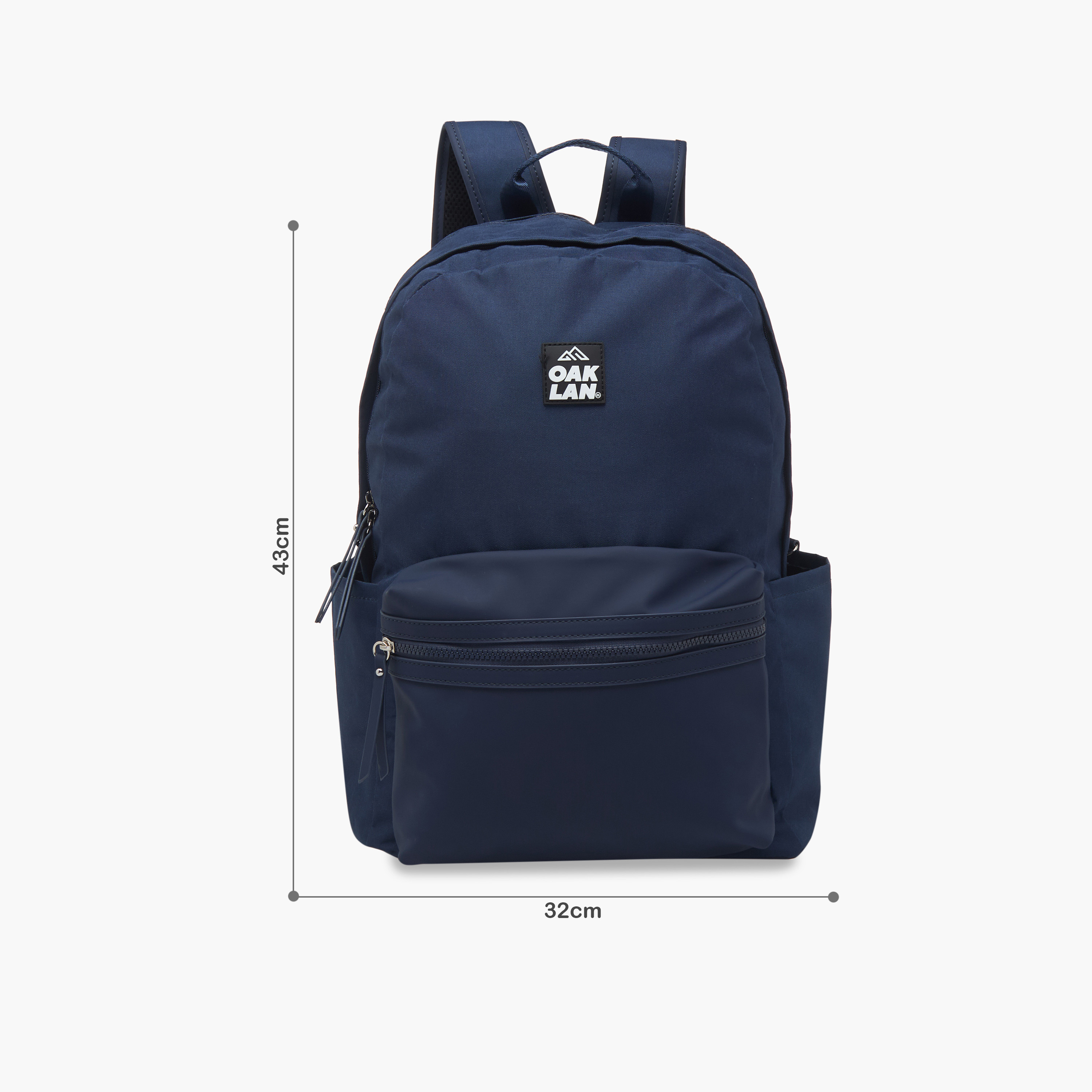 Oaklan by Shoexpress Logo Applique Backpack with Adjustable Straps and Zip Closure - 32x16x43 cm-women-bagsandwallets-backpacks-image-2