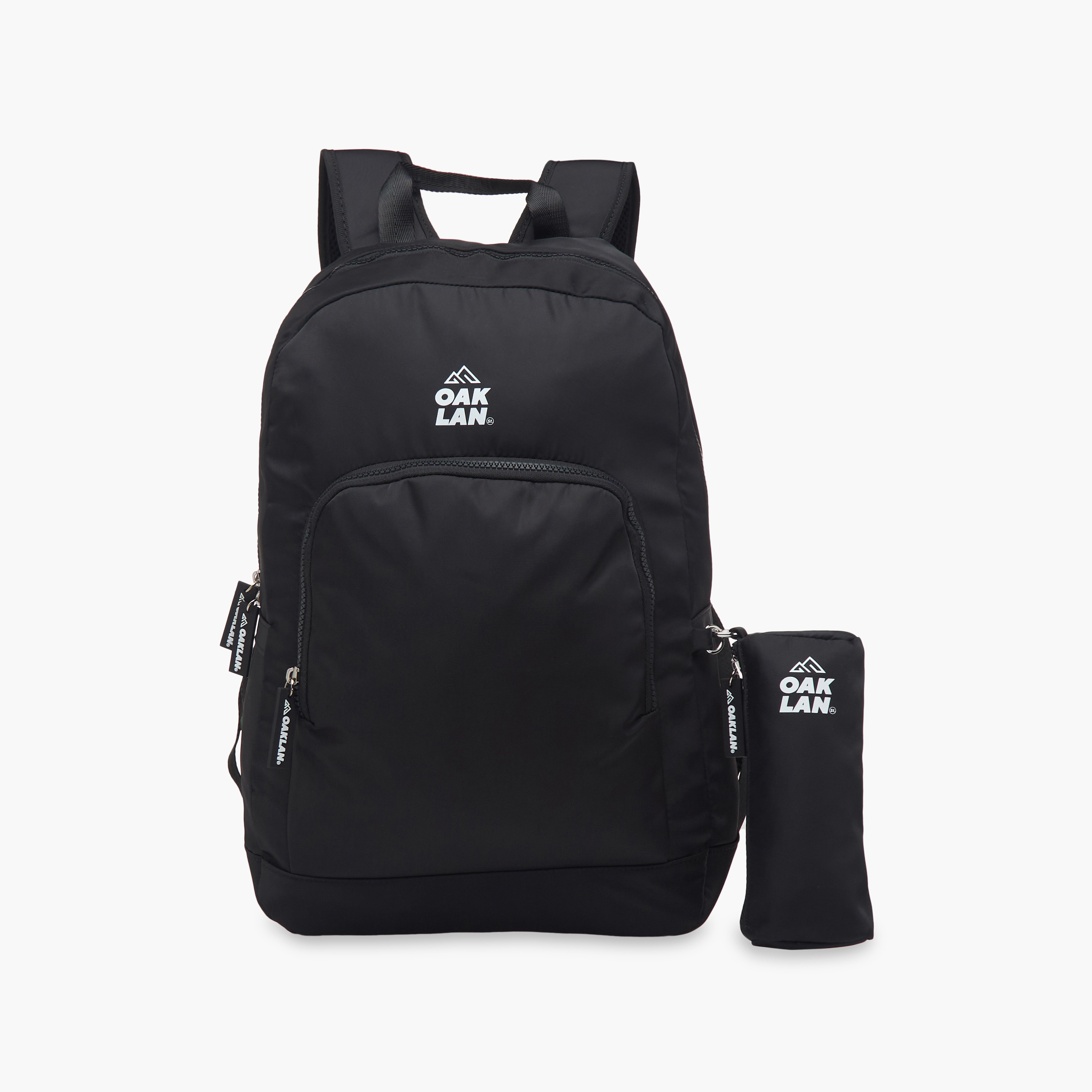 Oaklan by Shoexpress Logo Print School Backpack with Zip Closure and Pouch - 32x13x45 cm-school-bagsandbackpacks-backpacks-image-1