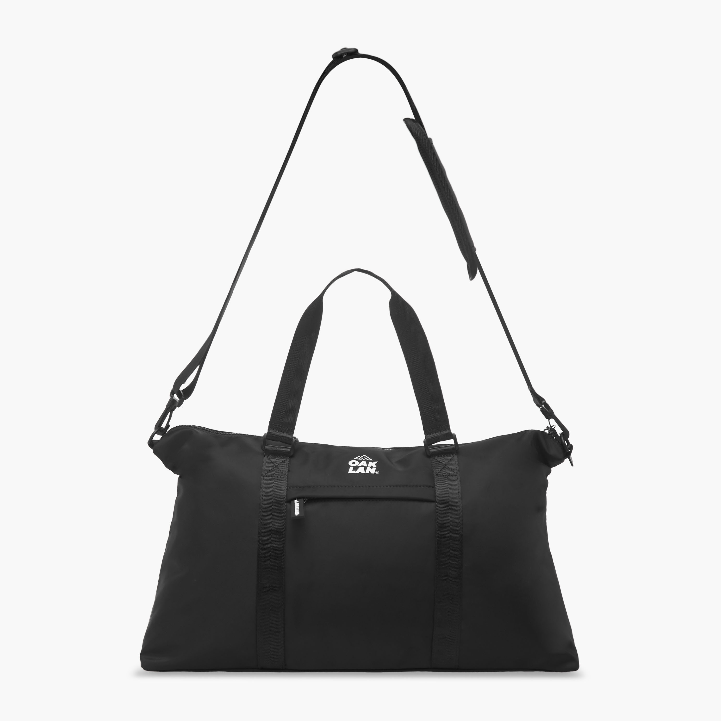 Oaklan by Shoexpress Logo Print Duffle Bag with Double Handles and Zip Closure-women-bagsandwallets-handbags-image-4