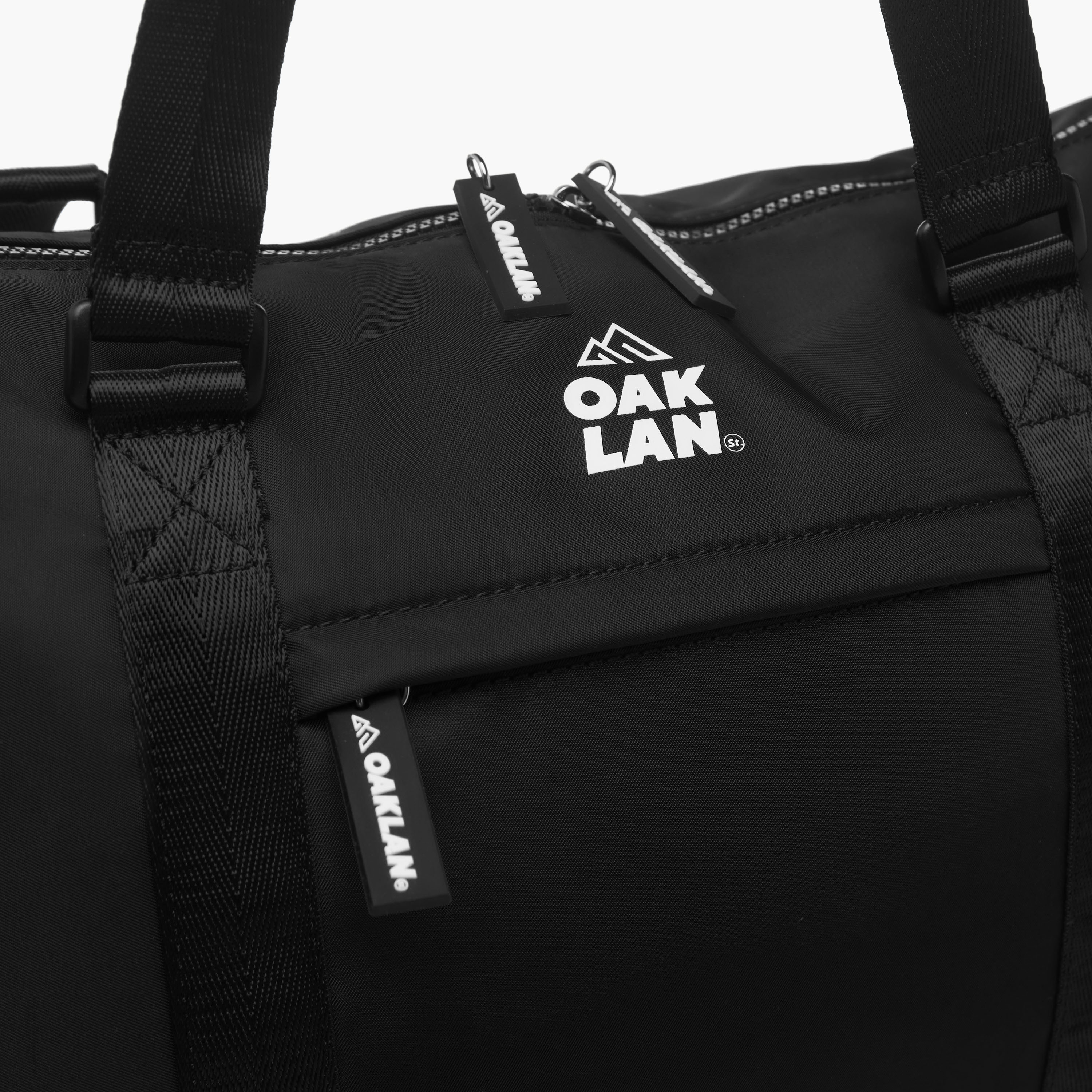 Oaklan by Shoexpress Logo Print Duffle Bag with Double Handles and Zip Closure-women-bagsandwallets-handbags-image-7