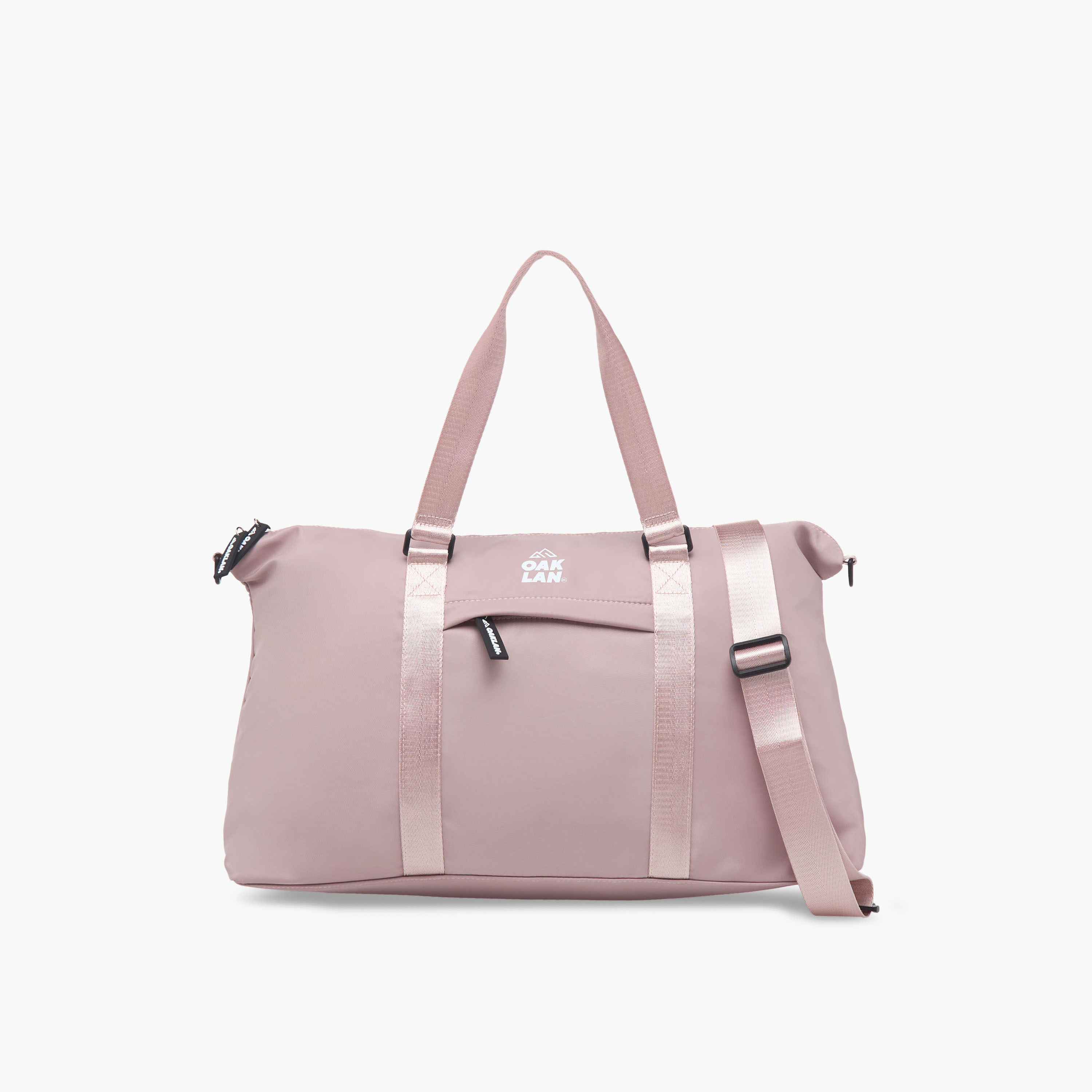 شنطة دافل بمقابض مزدوجة وسحاب إغلاق وطبعات شعار من أوكلان من شو إكسبريس-women-bagsandwallets-handbags-image-1