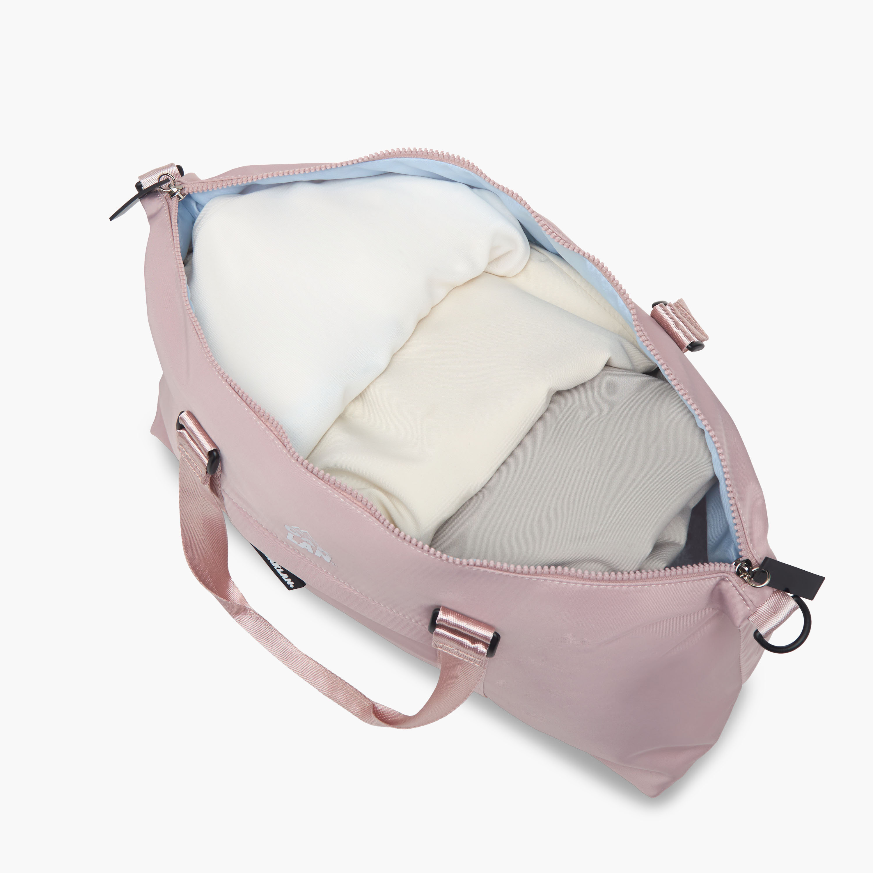 شنطة دافل بمقابض مزدوجة وسحاب إغلاق وطبعات شعار من أوكلان من شو إكسبريس-women-bagsandwallets-handbags-image-9