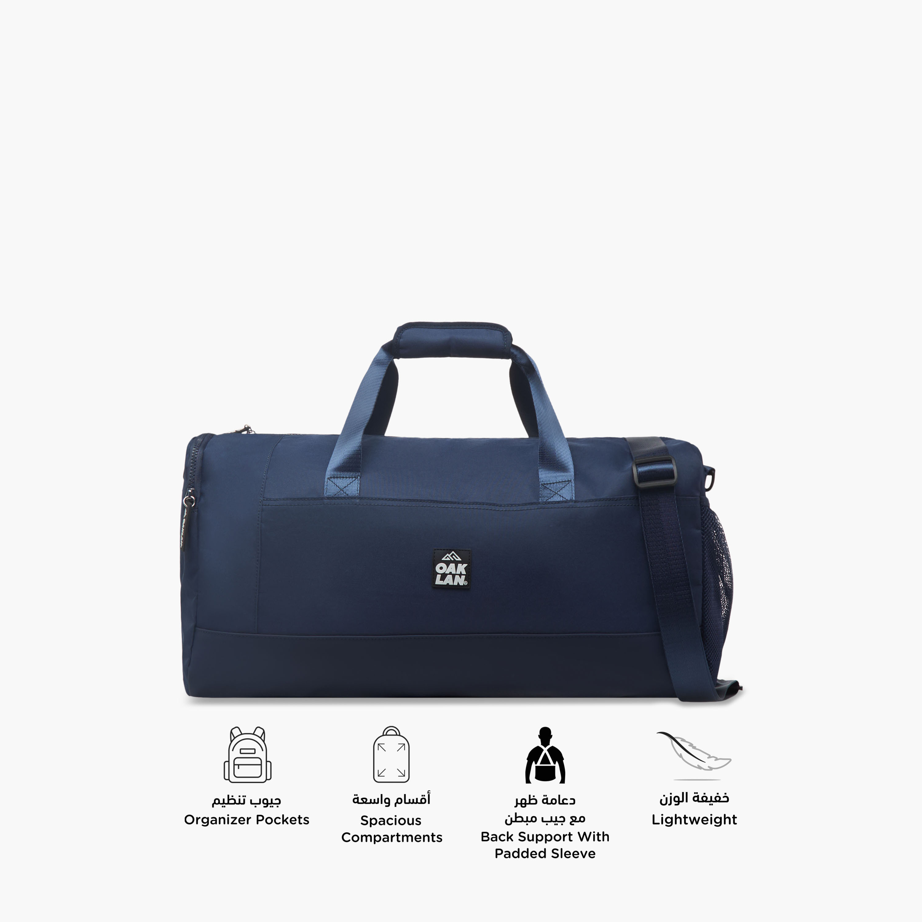 شنطة دافل سادة بمقابض مزدوجة وسحاب إغلاق من أوكلان من شو إكسبريس-women-bagsandwallets-handbags-image-3