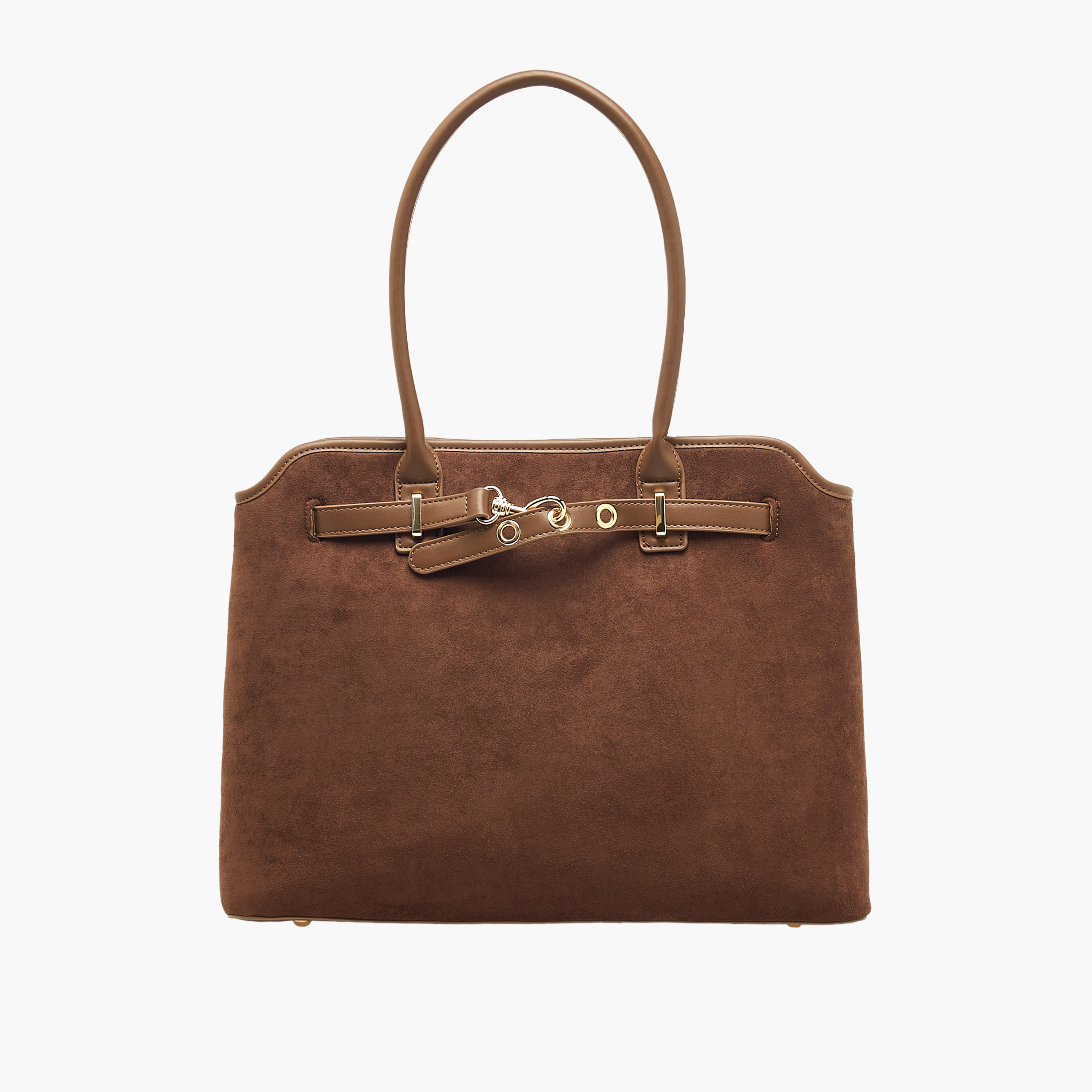 Flora Bella Solid Tote Bag with Double Handles and Zip Closure-women-bagsandwallets-handbags-image-1