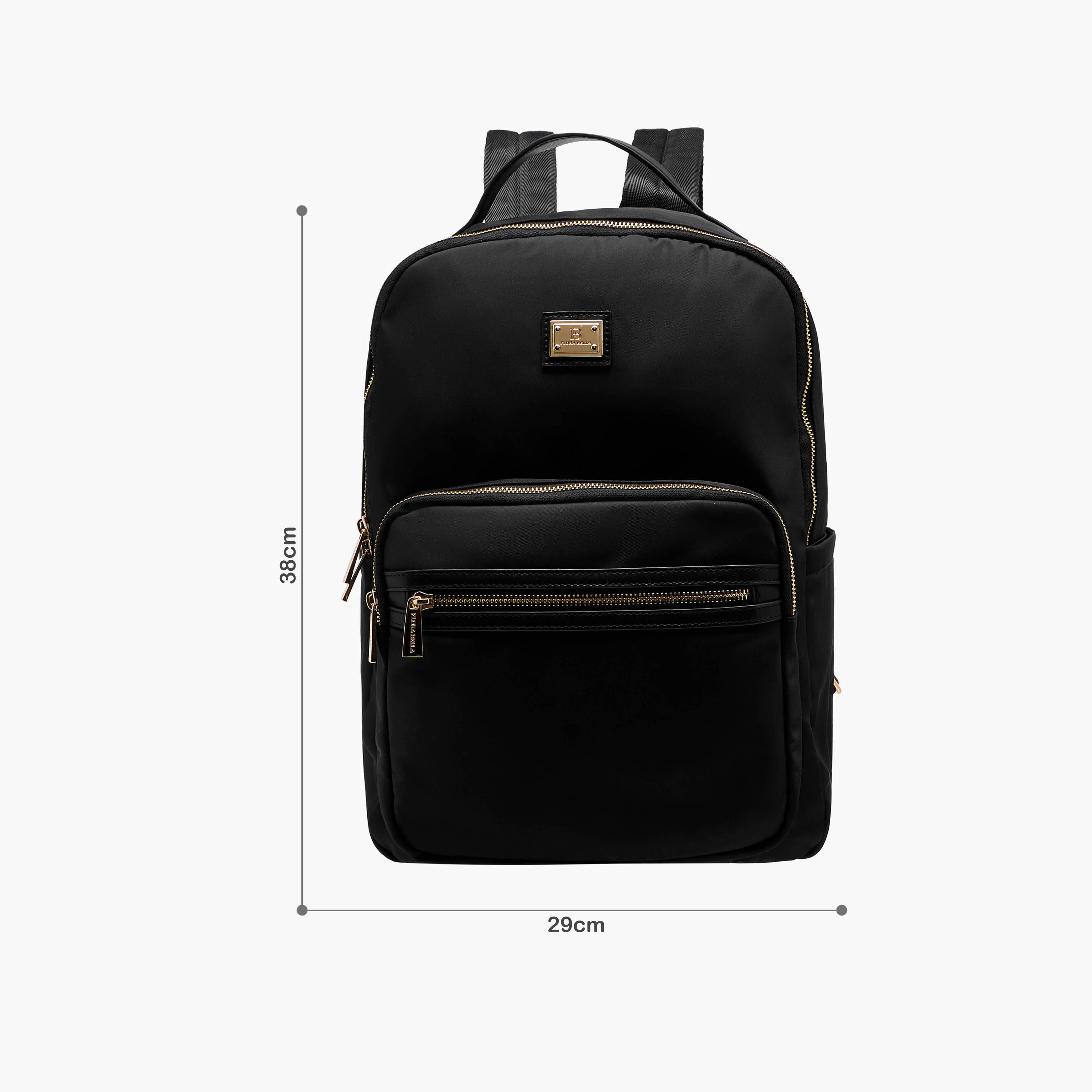 Flora Bella Solid Backpack with Adjustable Straps and Zip Closure - 13x29x38 cm-men-bags-image-2