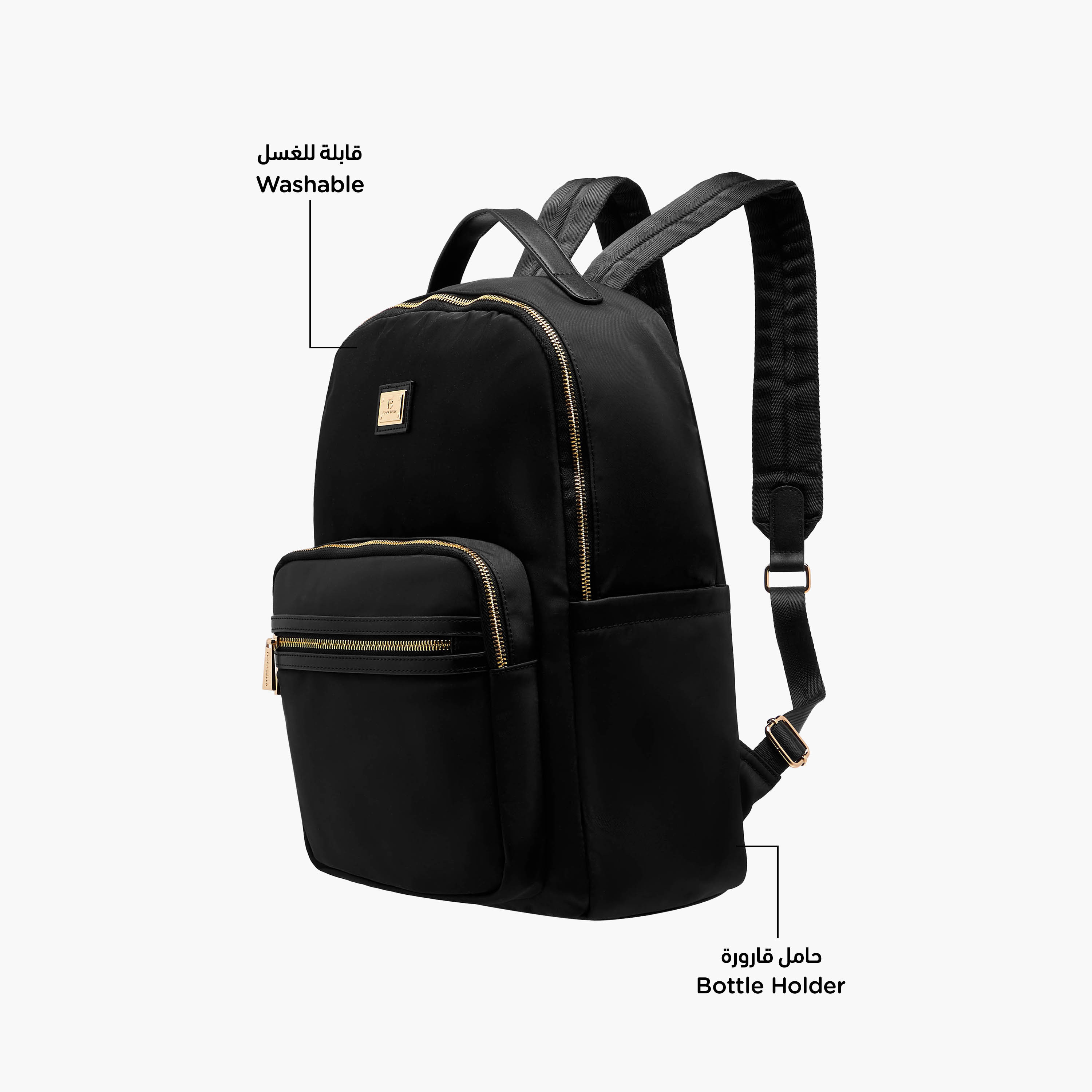 Flora Bella Solid Backpack with Adjustable Straps and Zip Closure - 13x29x38 cm-men-bags-image-7