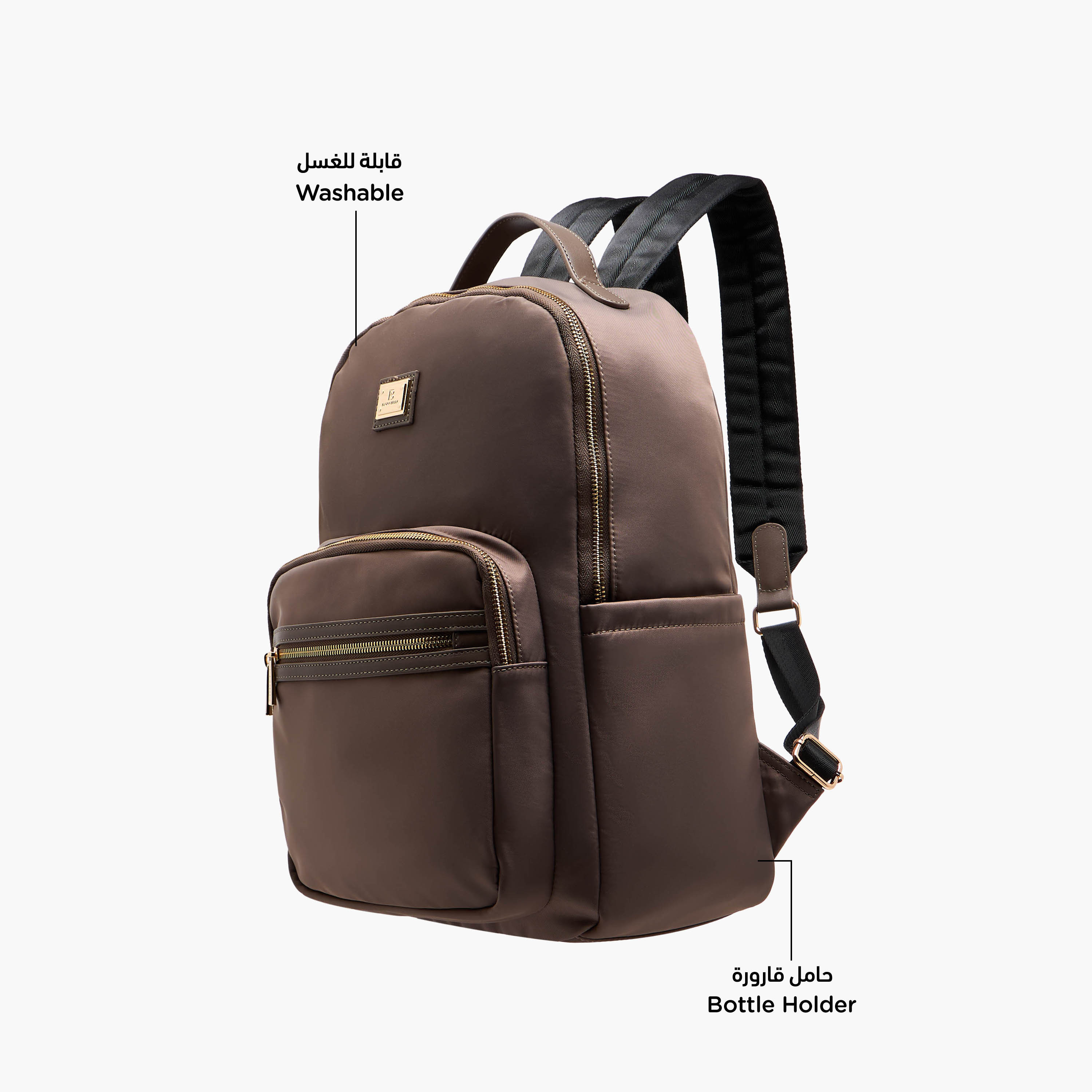 Flora Bella Solid Backpack with Adjustable Straps and Zip Closure - 13x29x38 cm-men-bags-image-6