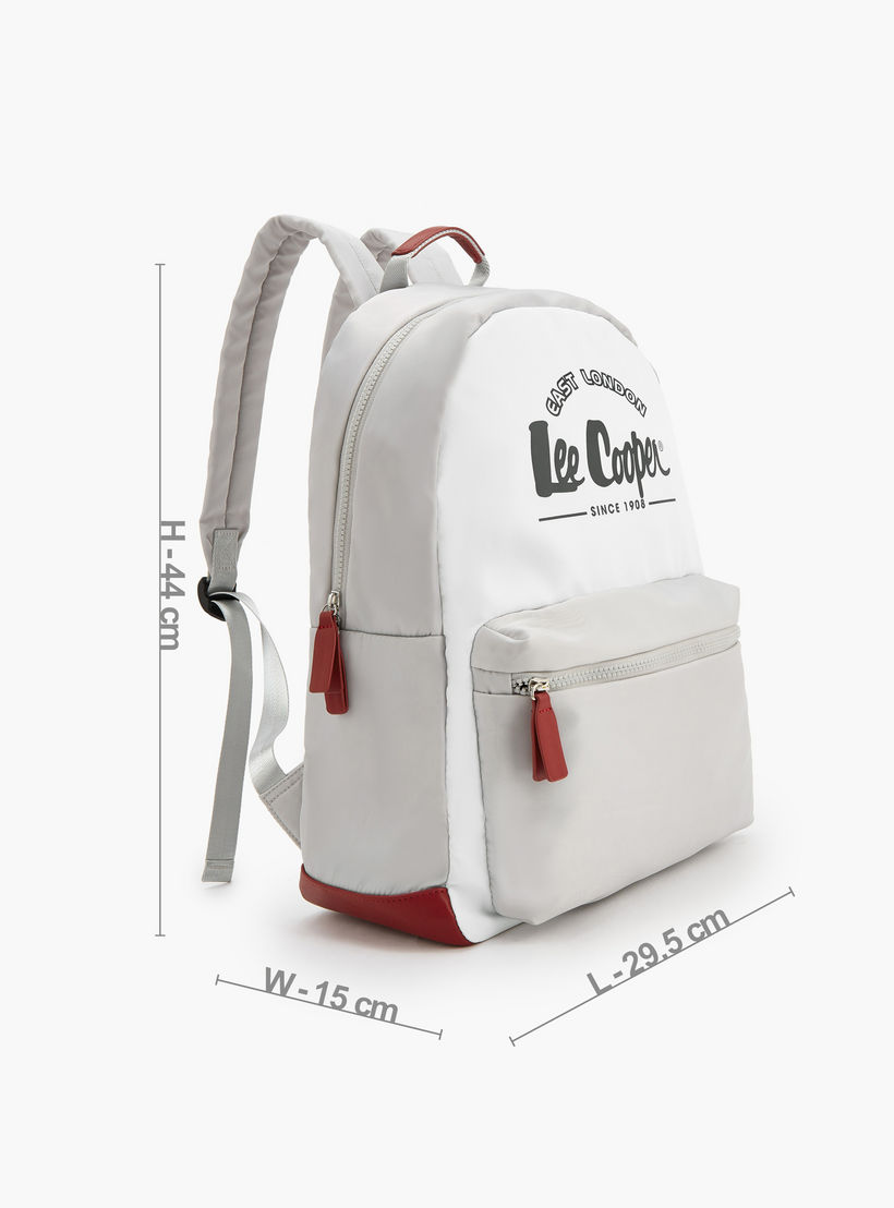 شنطة ظهر بطبعات شعار وجيب أمامي من لي كوبر-women-bagsandwallets-backpacks-image-5