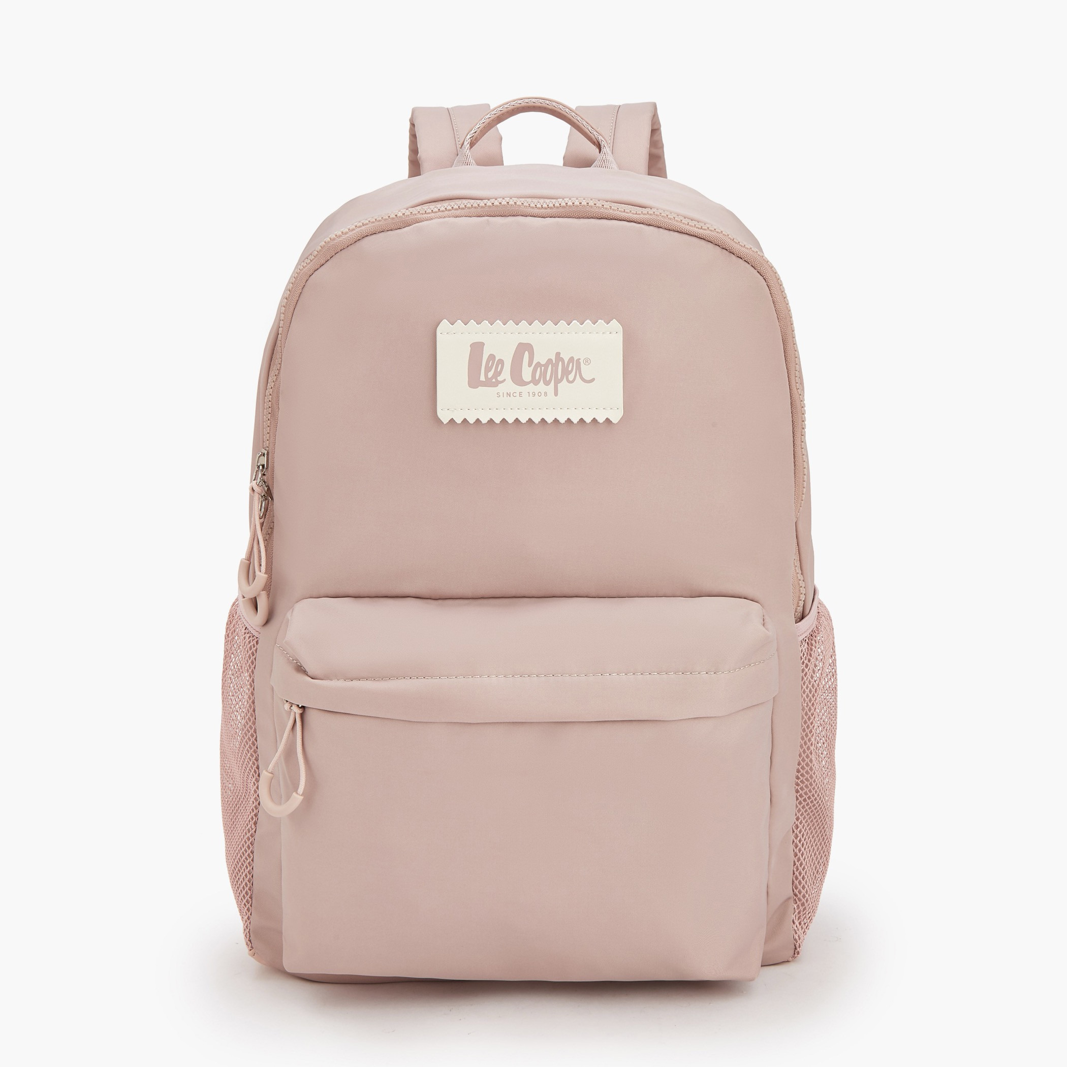 شنطة ظهر بأحزمة كتف مبطنة وزخرفة الشعار من لي كوبر-women-bagsandwallets-backpacks-image-1