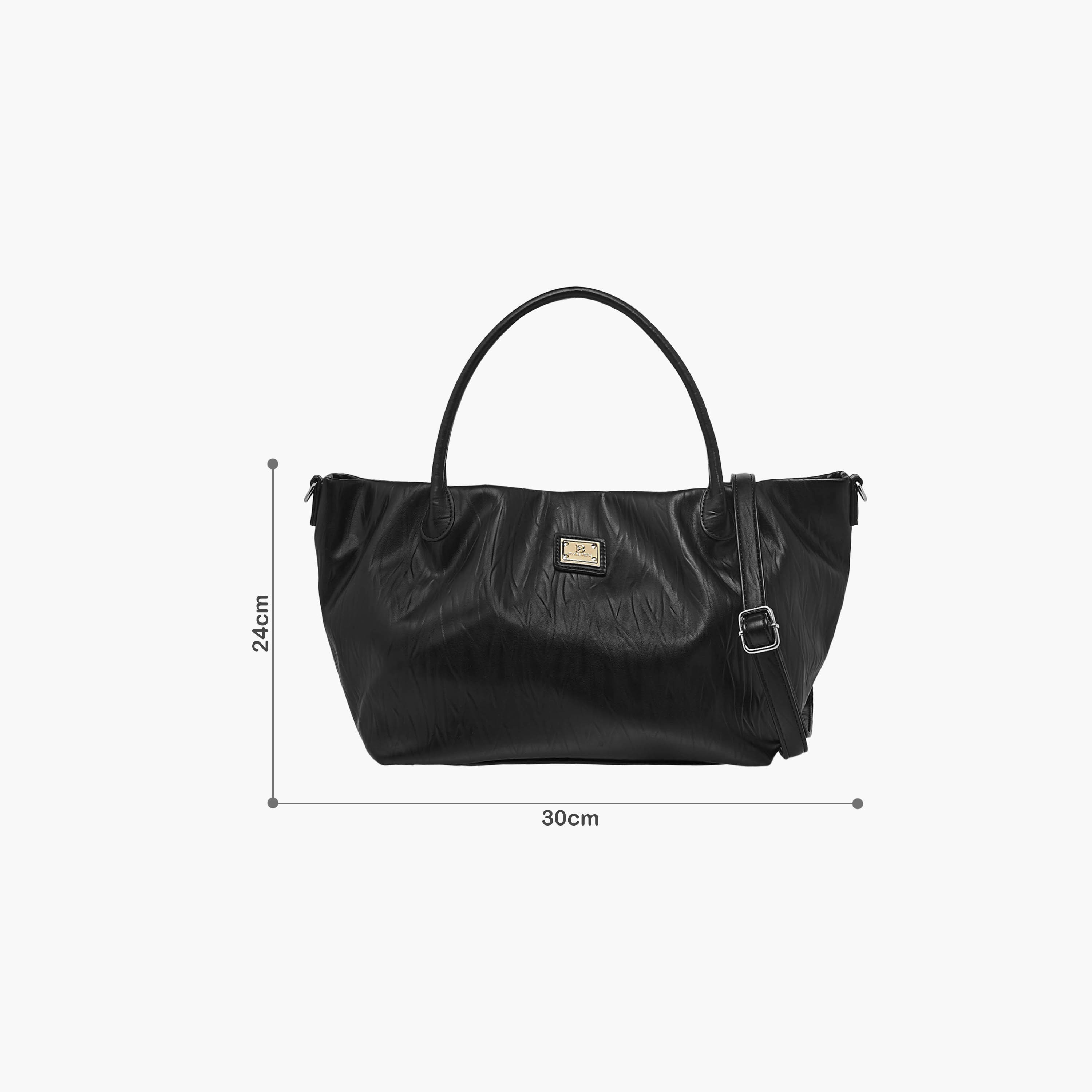 Flora Bella Textured Tote Bag with Double Handle and Detachable Shoulder Strap-women-bagsandwallets-handbags-image-2