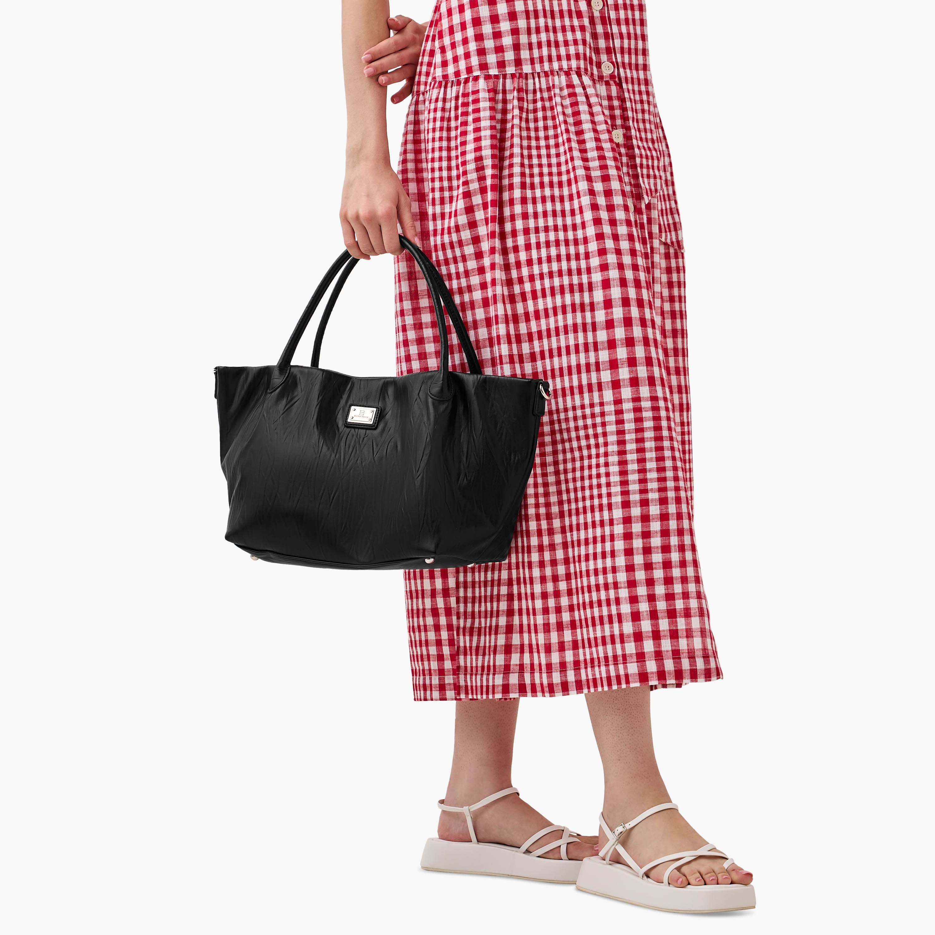 Flora Bella Textured Tote Bag with Double Handle and Detachable Shoulder Strap-women-bagsandwallets-handbags-image-3