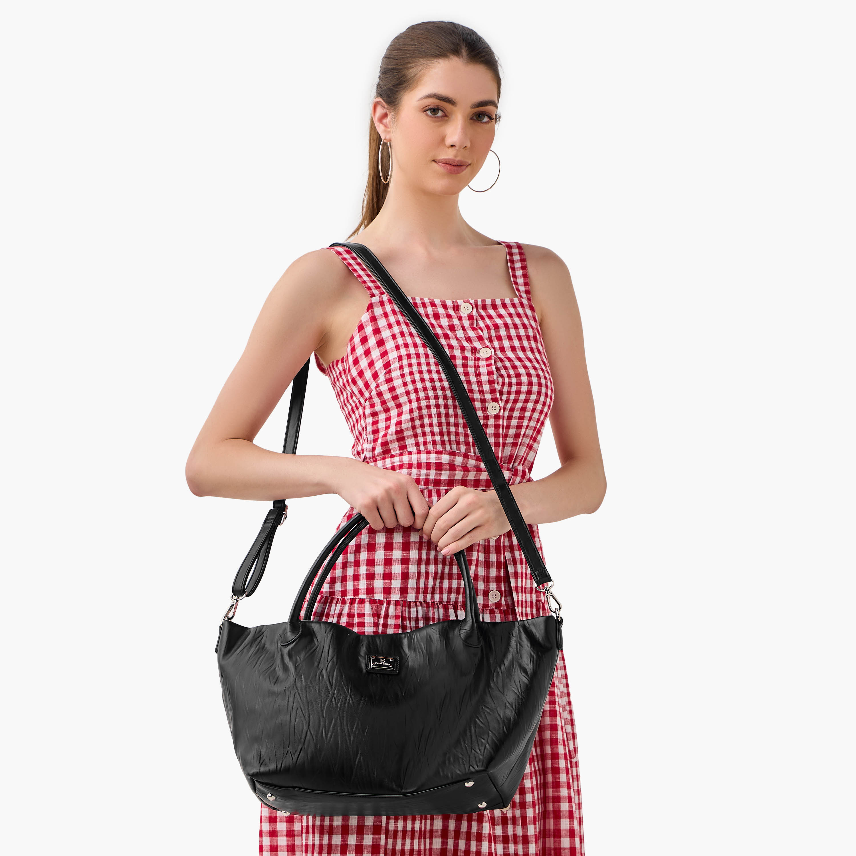 Flora Bella Textured Tote Bag with Double Handle and Detachable Shoulder Strap-women-bagsandwallets-handbags-image-9