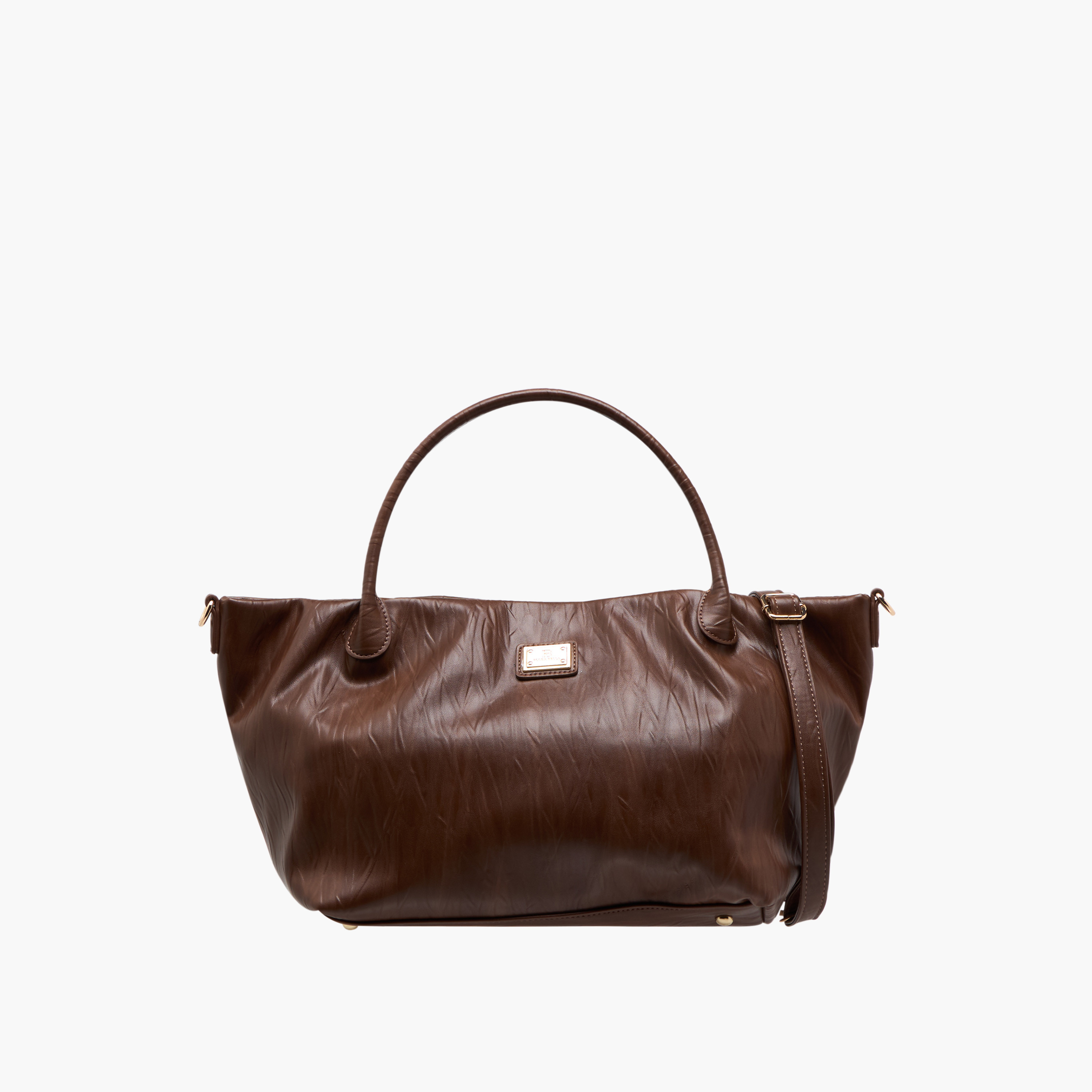 Flora Bella Textured Tote Bag with Double Handle and Detachable Shoulder Strap-women-bagsandwallets-handbags-image-1