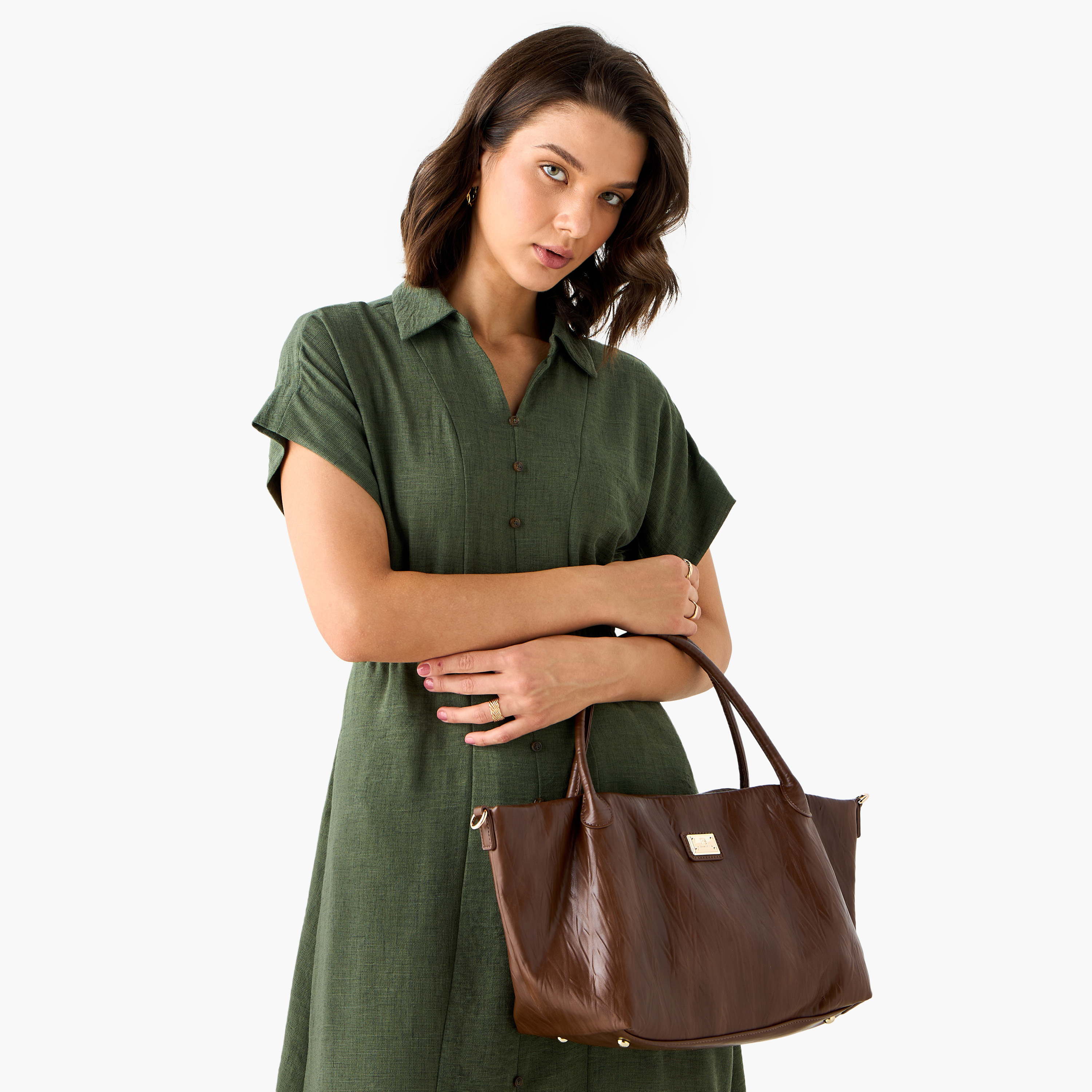 Flora Bella Textured Tote Bag with Double Handle and Detachable Shoulder Strap-women-bagsandwallets-handbags-image-3
