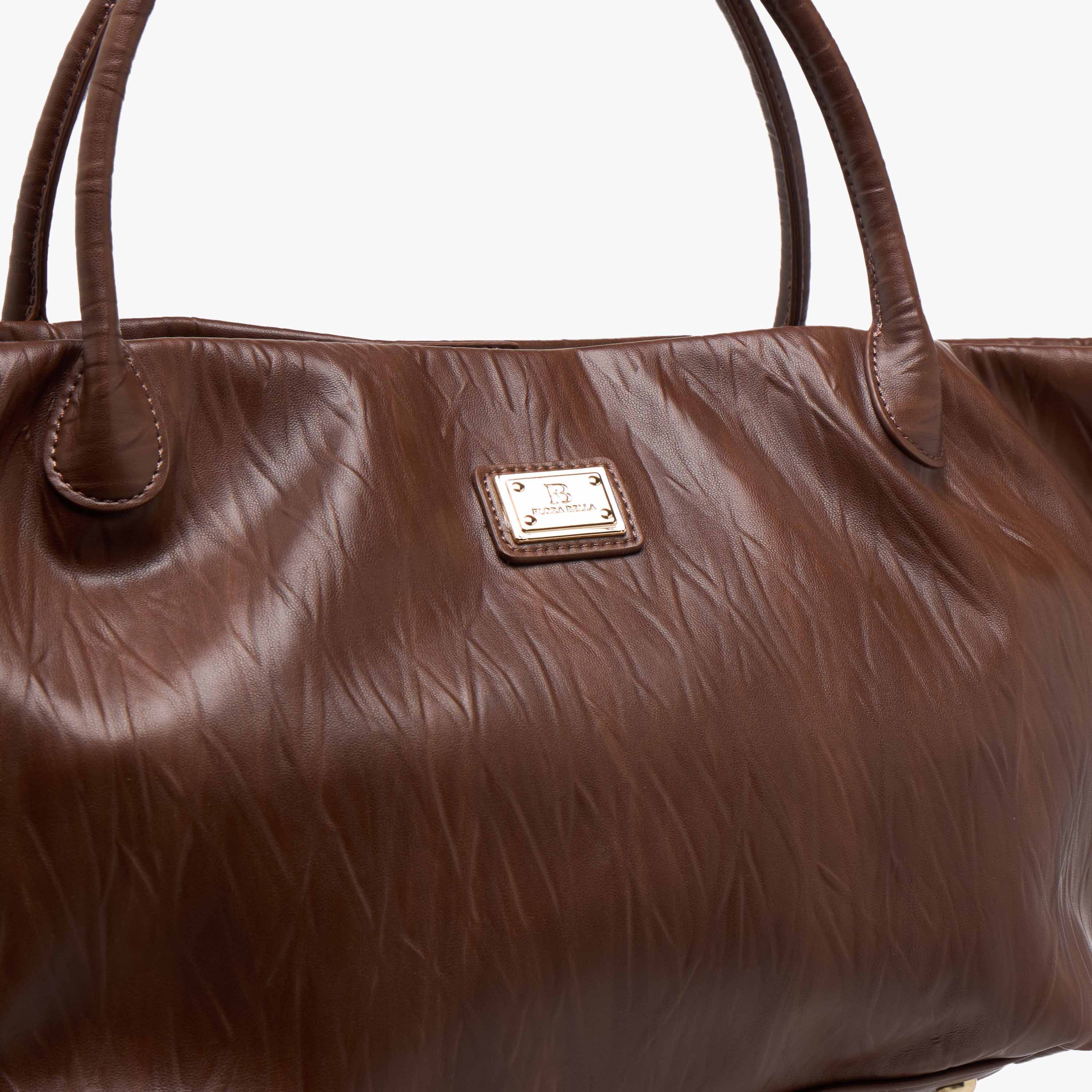 Flora Bella Textured Tote Bag with Double Handle and Detachable Shoulder Strap-women-bagsandwallets-handbags-image-6