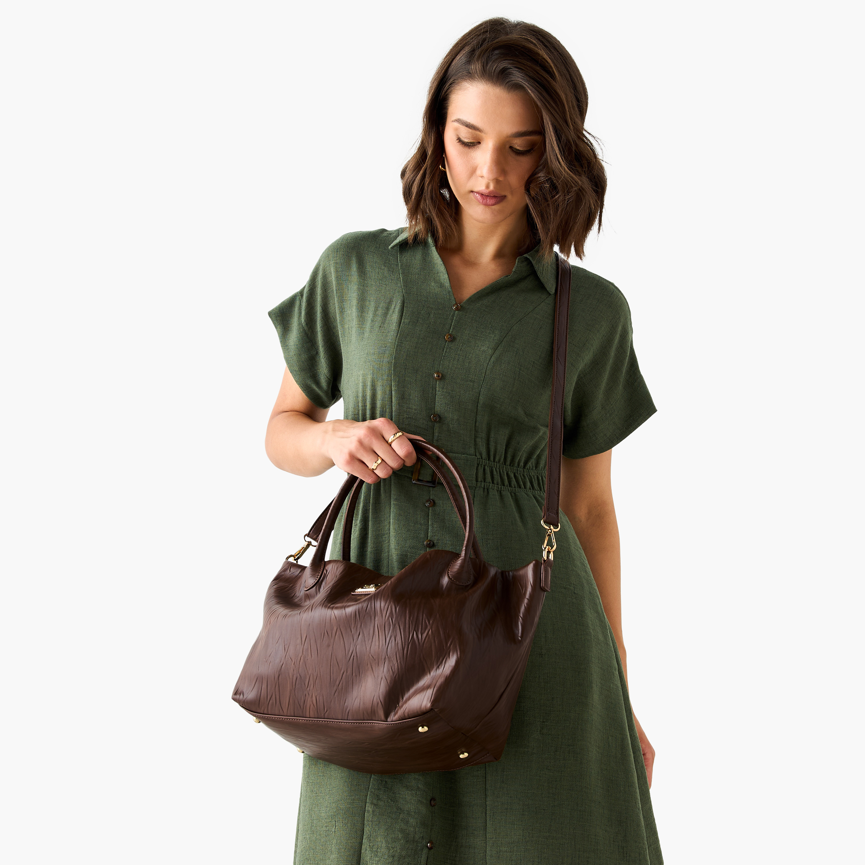 Flora Bella Textured Tote Bag with Double Handle and Detachable Shoulder Strap-women-bagsandwallets-handbags-image-9