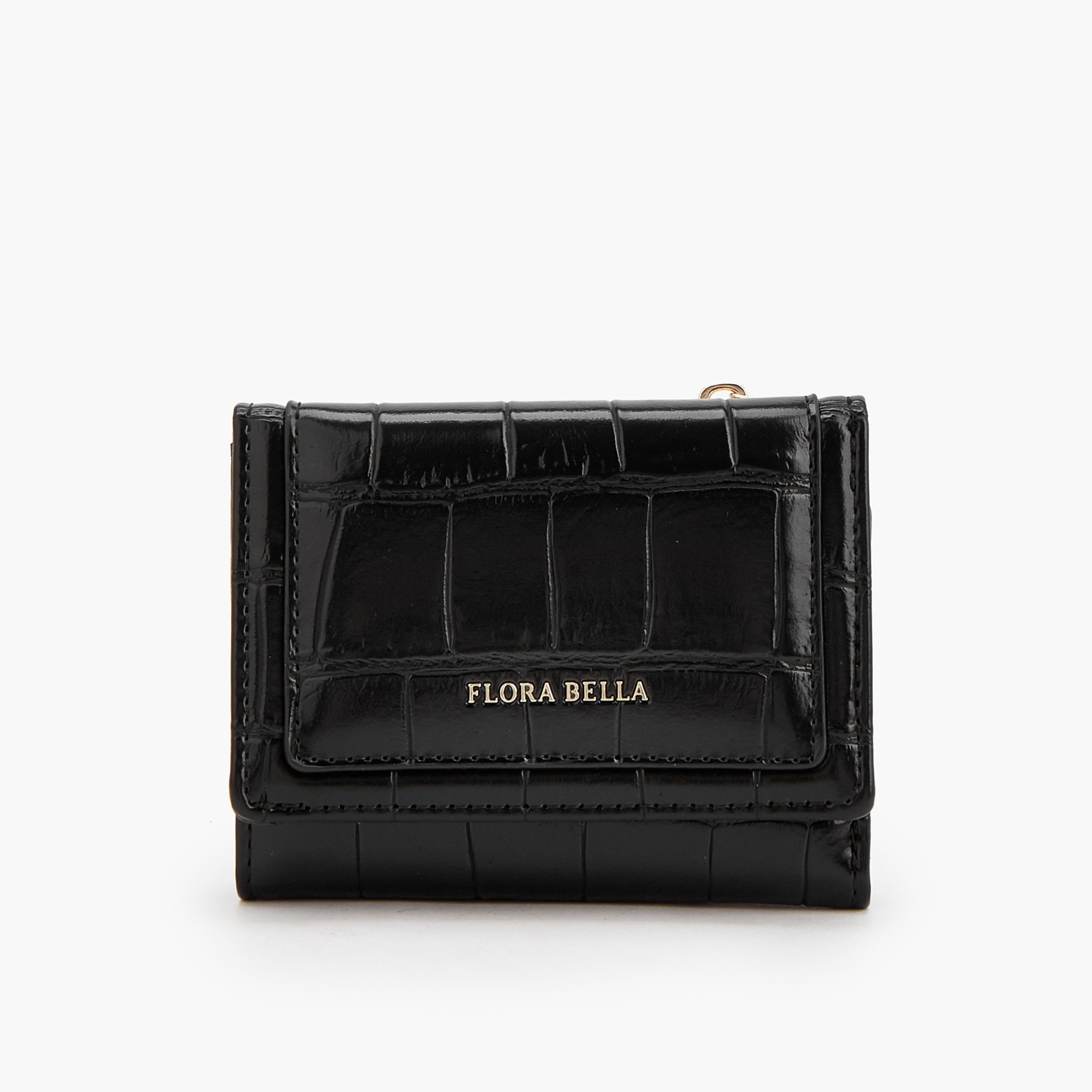محفظة بطية ثلاثية بارزة الملمس بجيب بسحّاب من فلورا بيلا-women-bagsandwallets-wallets-image-8