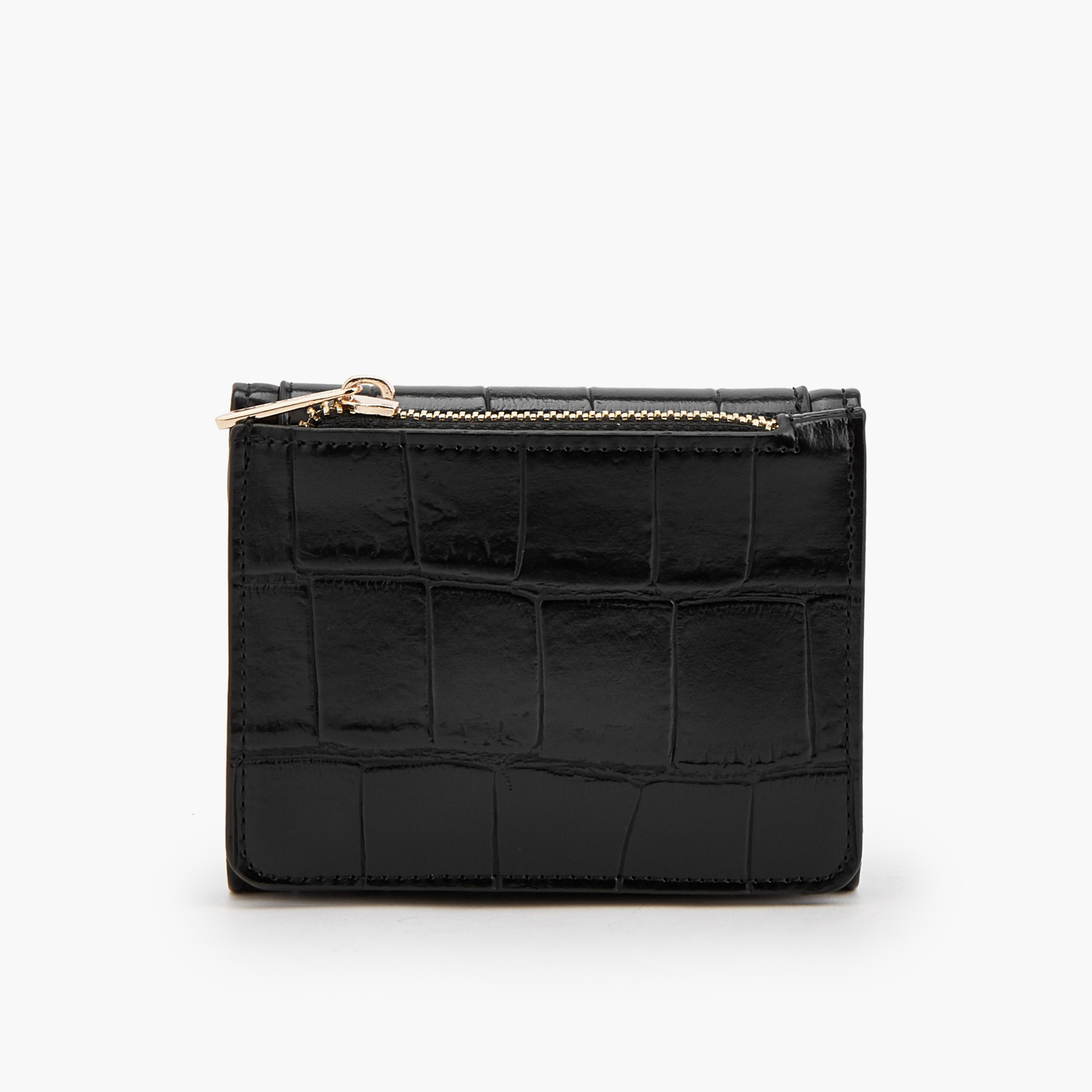محفظة بطية ثلاثية بارزة الملمس بجيب بسحّاب من فلورا بيلا-women-bagsandwallets-wallets-image-2