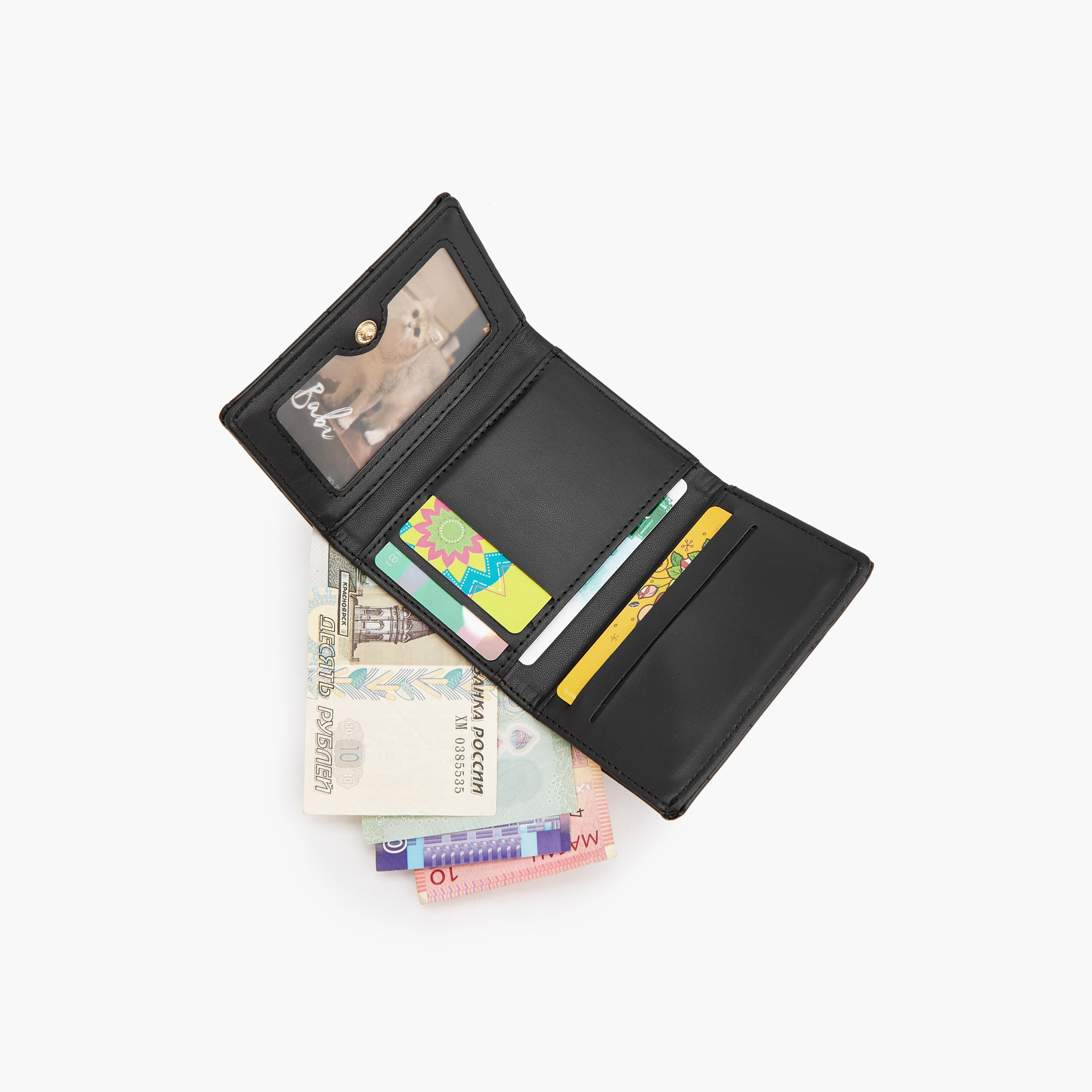 محفظة بطية ثلاثية بارزة الملمس بجيب بسحّاب من فلورا بيلا-women-bagsandwallets-wallets-image-7