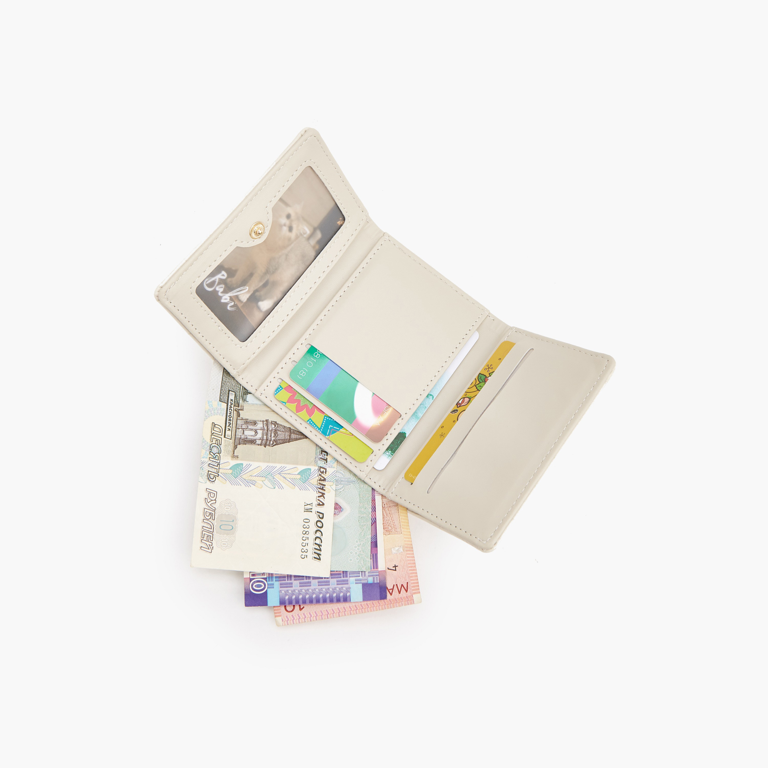 محفظة بطية ثلاثية بارزة الملمس بجيب بسحّاب من فلورا بيلا-women-bagsandwallets-wallets-image-7