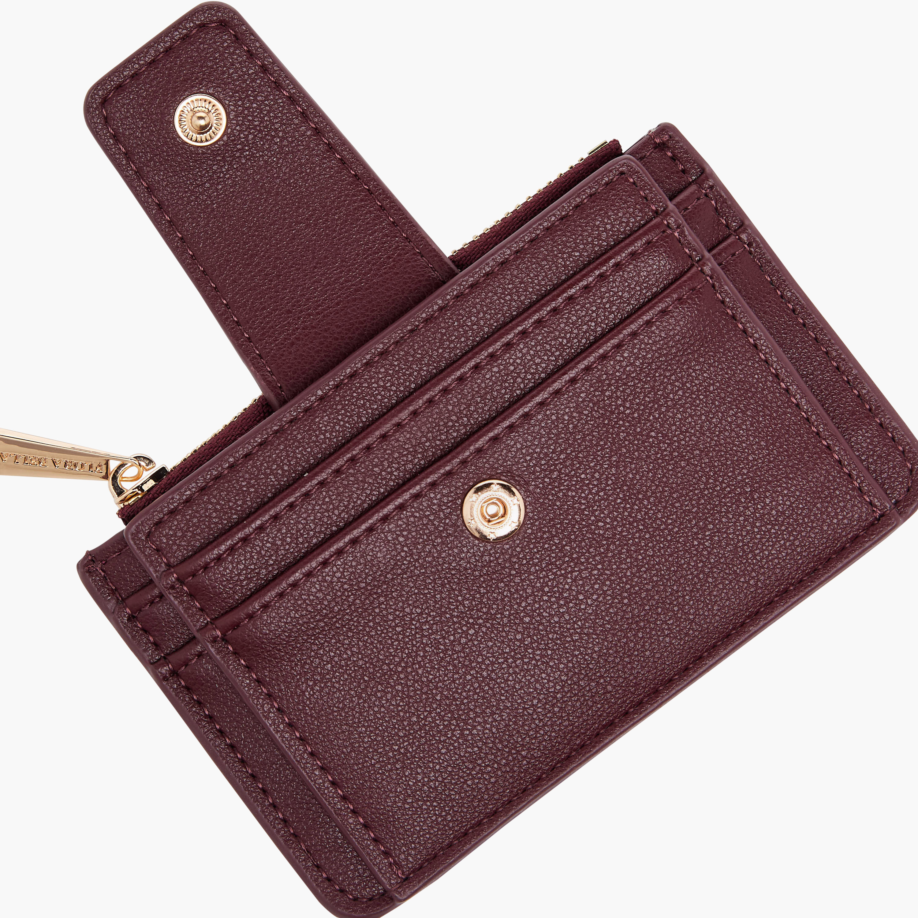Flora Bella Solid Card Holder with Snap Button Closure-women-bagsandwallets-wallets-image-5