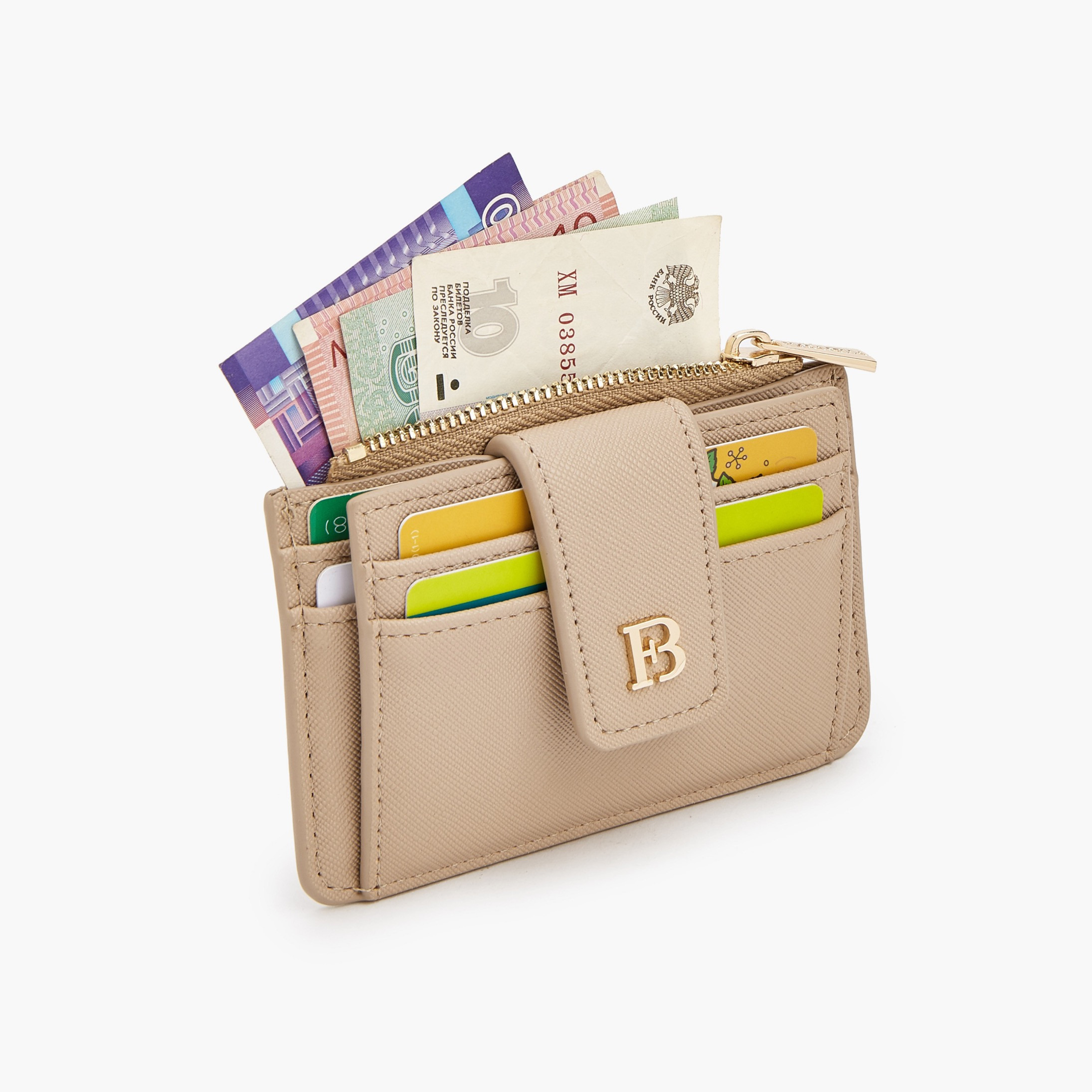 حافظة بطاقات سادة بجيب بسحّاب من فلورا بيلا-women-bagsandwallets-wallets-image-7