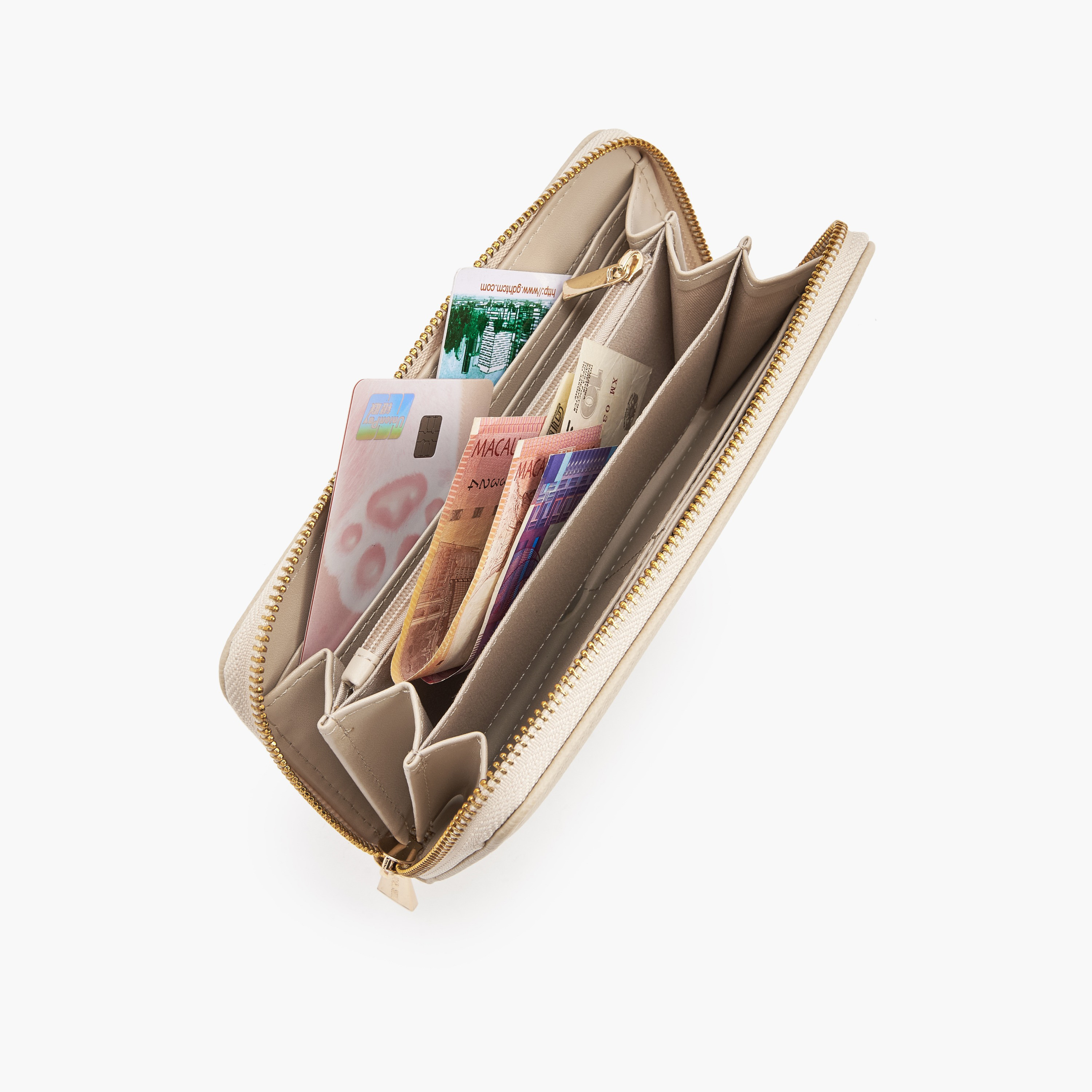 Flora Bella Logo Textured Zip Around Wallet-women-bagsandwallets-wallets-image-3