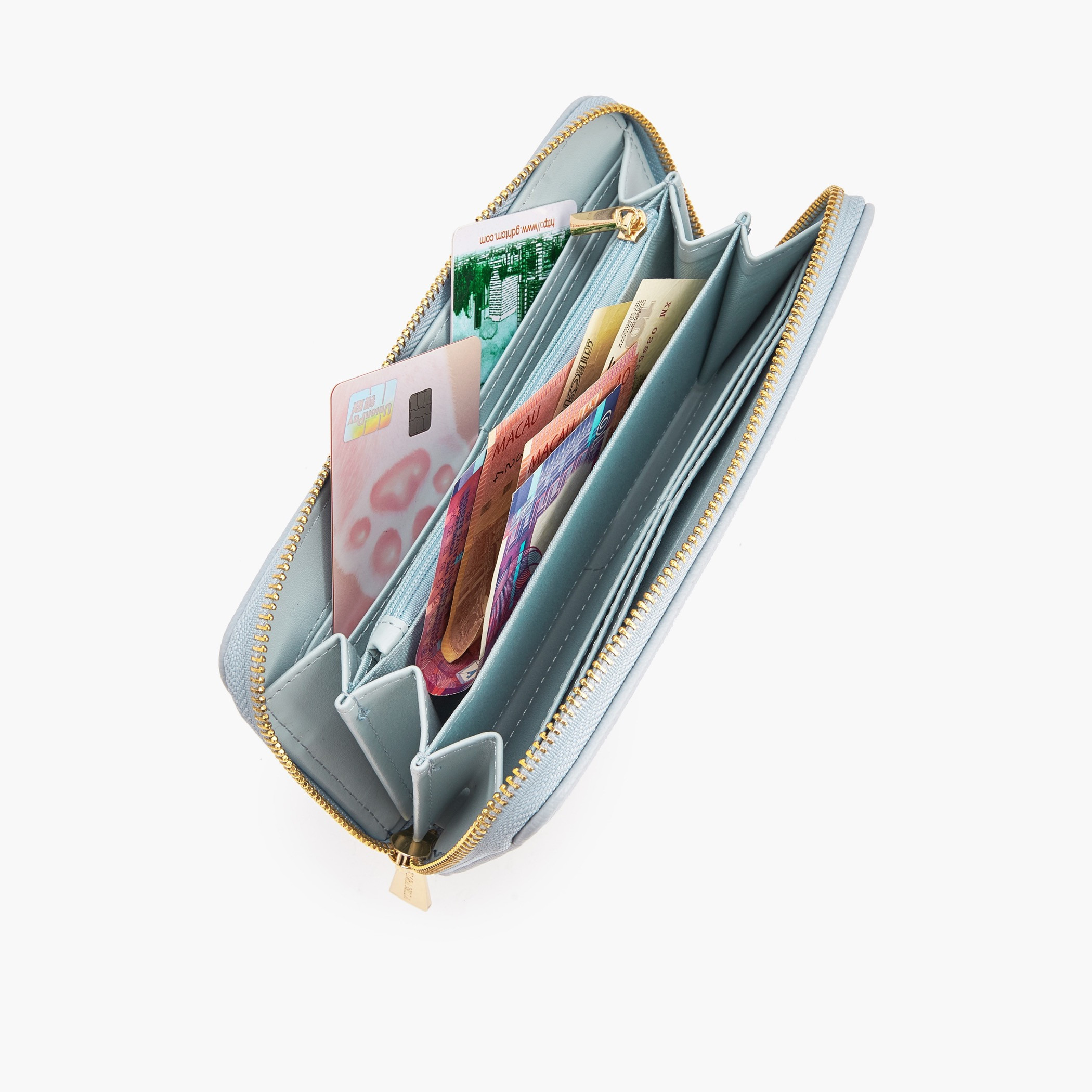 محفظة بسحاب إغلاق دائري وشعار بارز الملمس من فلورا بيلا-women-bagsandwallets-wallets-image-6