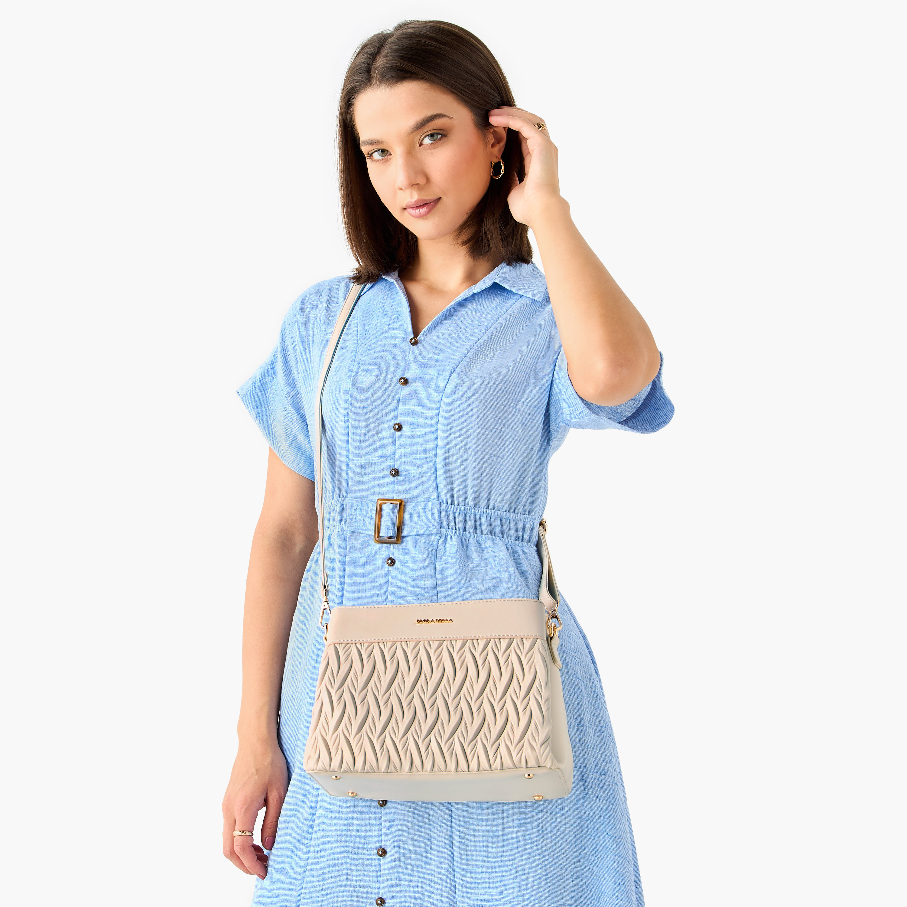 Flora Bella Textured Crossbody Bag with Detachable Shoulder Strap-women-bagsandwallets-handbags-image-2