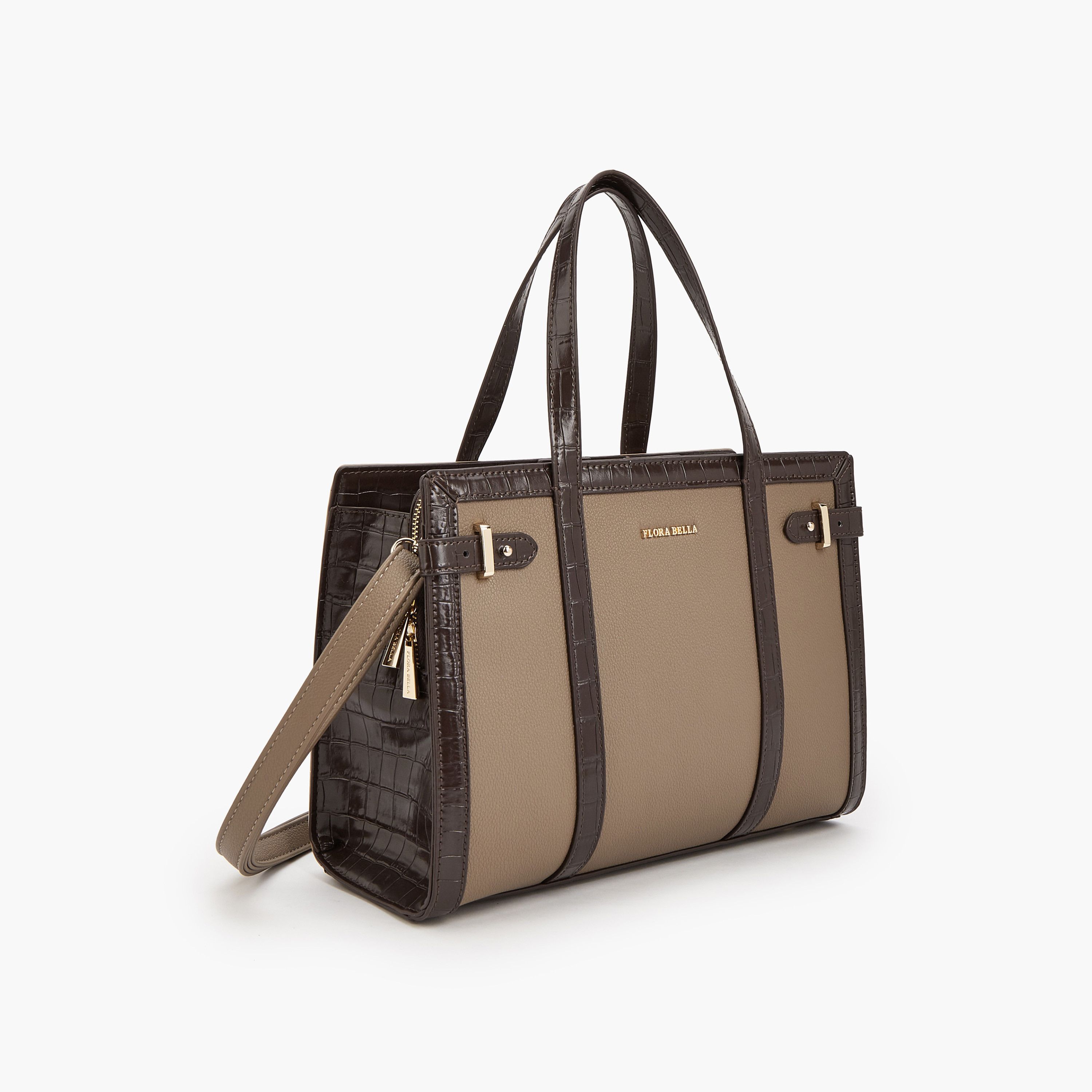 Flora Bella Textured Tote Bag with Zip Closure-women-bagsandwallets-handbags-image-4